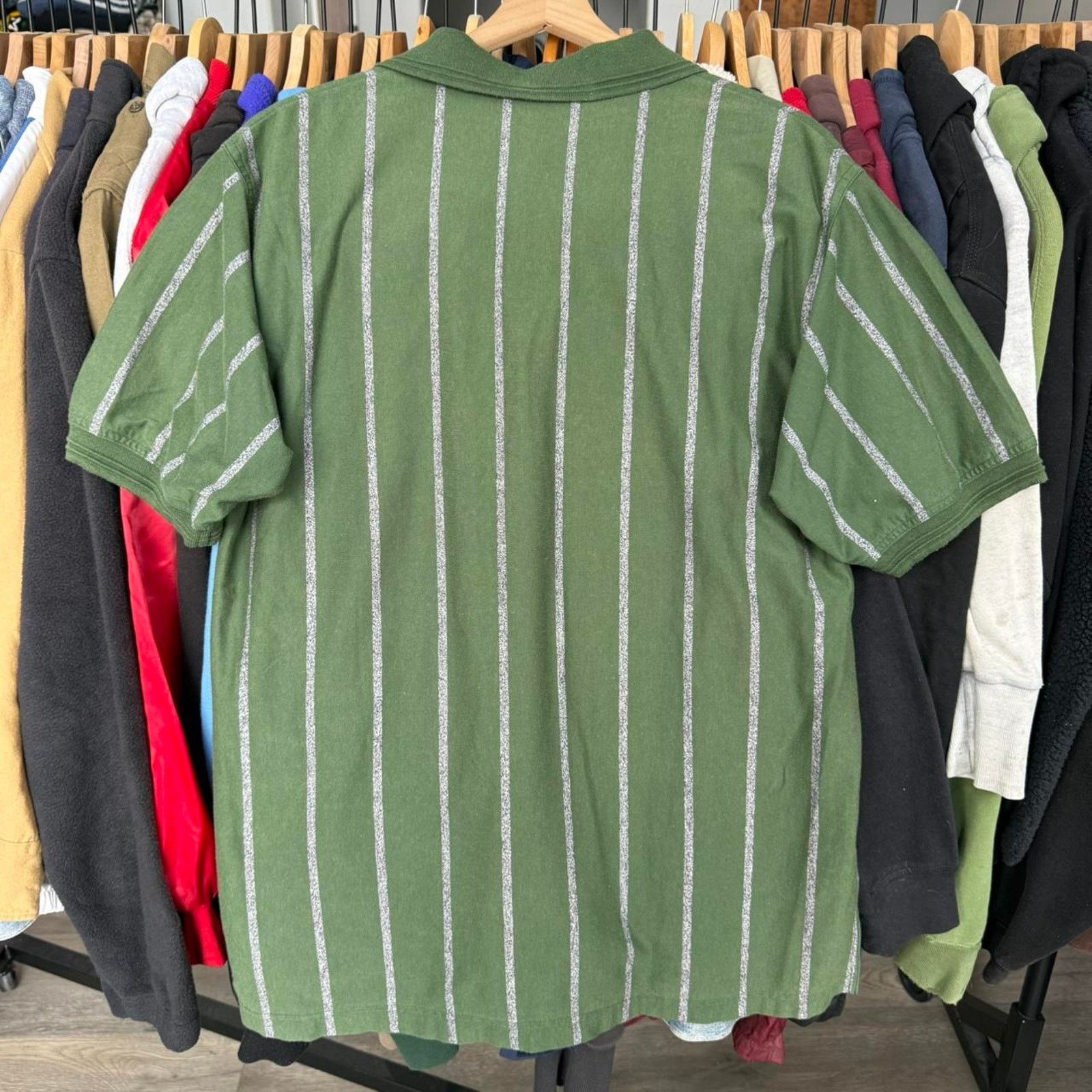 Lee Vintage 90s Green Bay Packers Striped Polo Shirt On Lee Tag Size US L / EU 52-54 / 3 - 6 Thumbnail