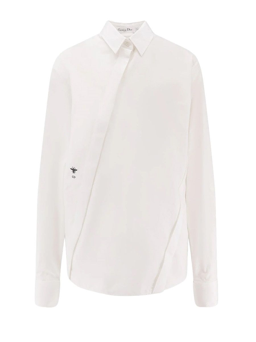 Dior DIOR SHIRT WITH ASYMMETRICAL CLOSURE - WHITE (FR 38) Size S / US 4 / IT 40 - 1 Thumbnail