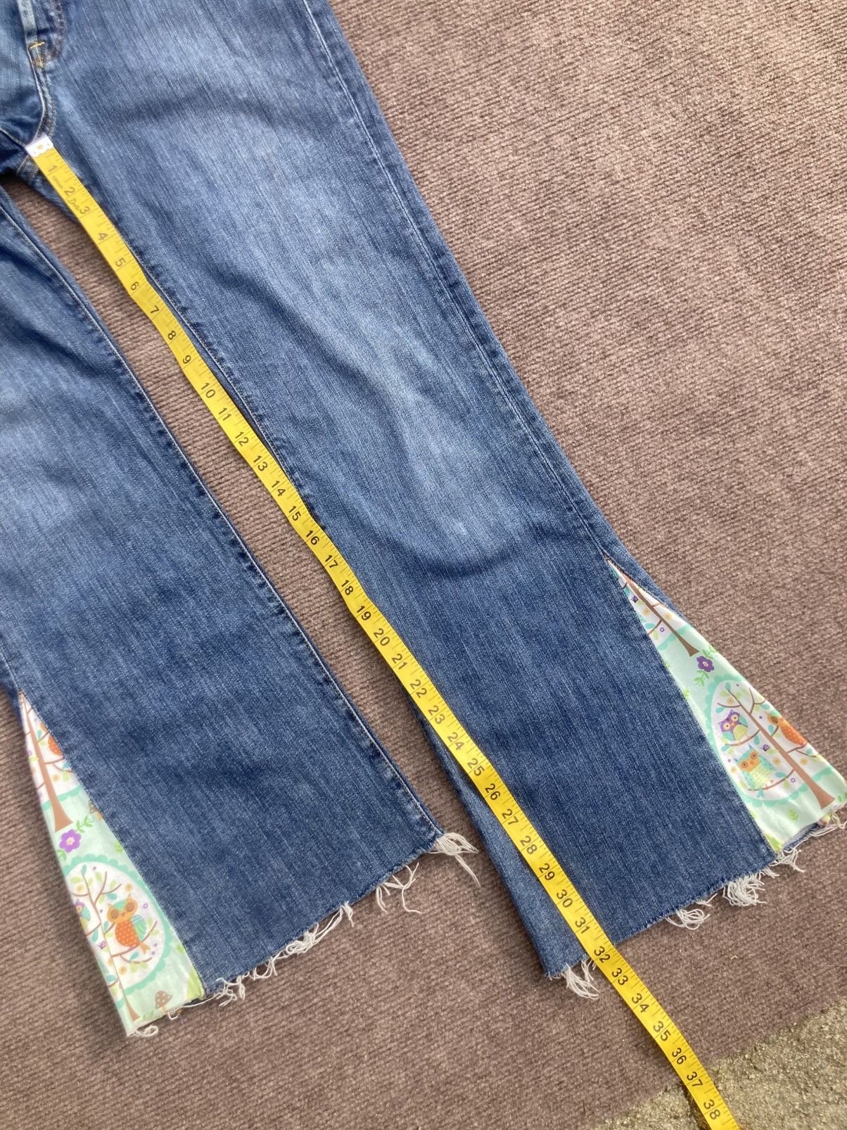 Lucky Brand Vtg Y2k Lucky Brand Easy Rider Owl Gusset Flare Jean 29 USA Size 29" - 11 Thumbnail