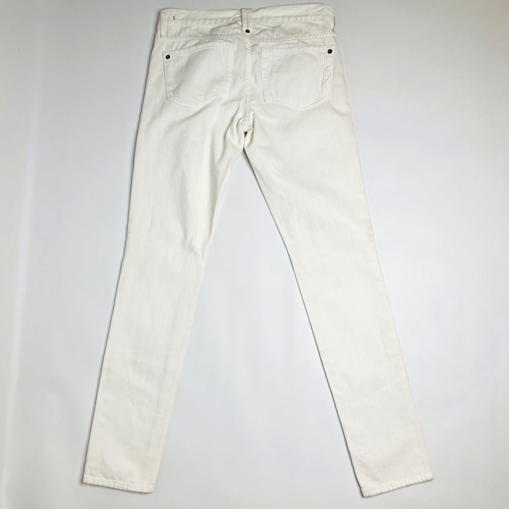 Denime Genetic Denim Jeans White Size 24 Skinny Distressed Inseam 30 Low Rise 5-Pocket Womens Size 42" / US 20 - 5 Thumbnail
