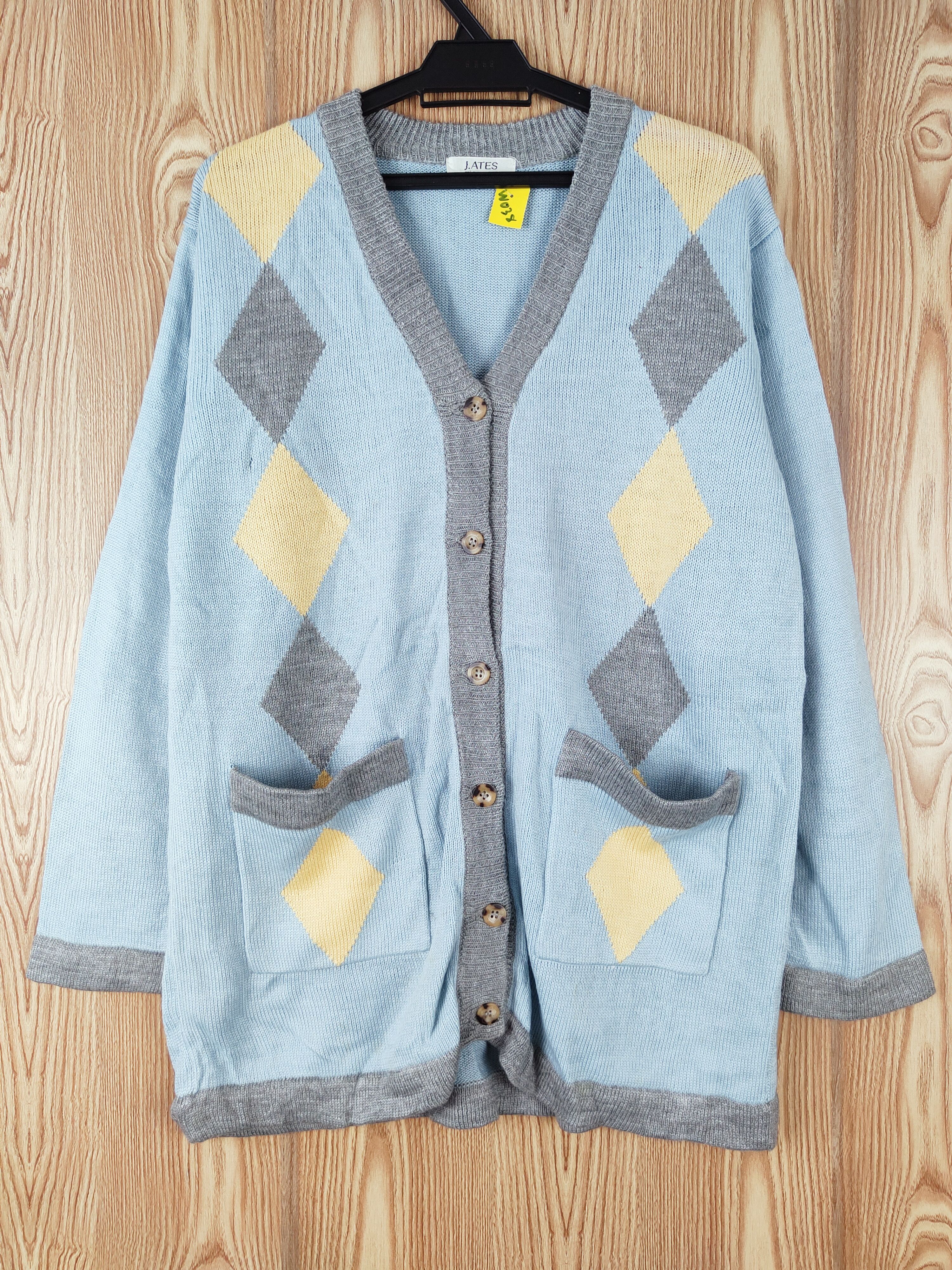 Japanese Brand J.Ates Blue Knitwear Cardigan #W038 Size US L / EU 52-54 / 3 - 1 Thumbnail