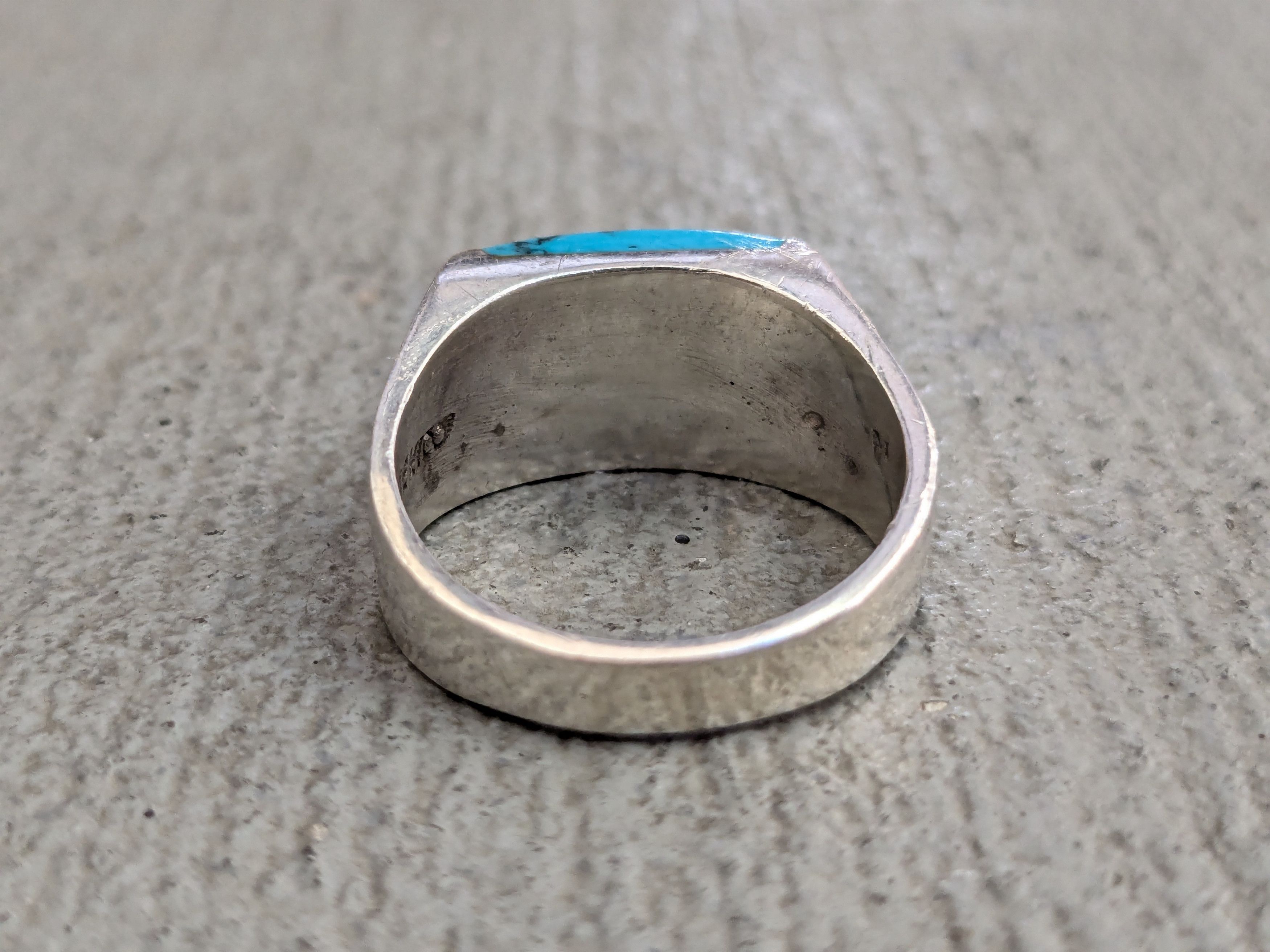 Vintage Vintage Sterling Silver Ring Blue Howlite Taxco 10 Turquoise Size ONE SIZE - 7 Thumbnail
