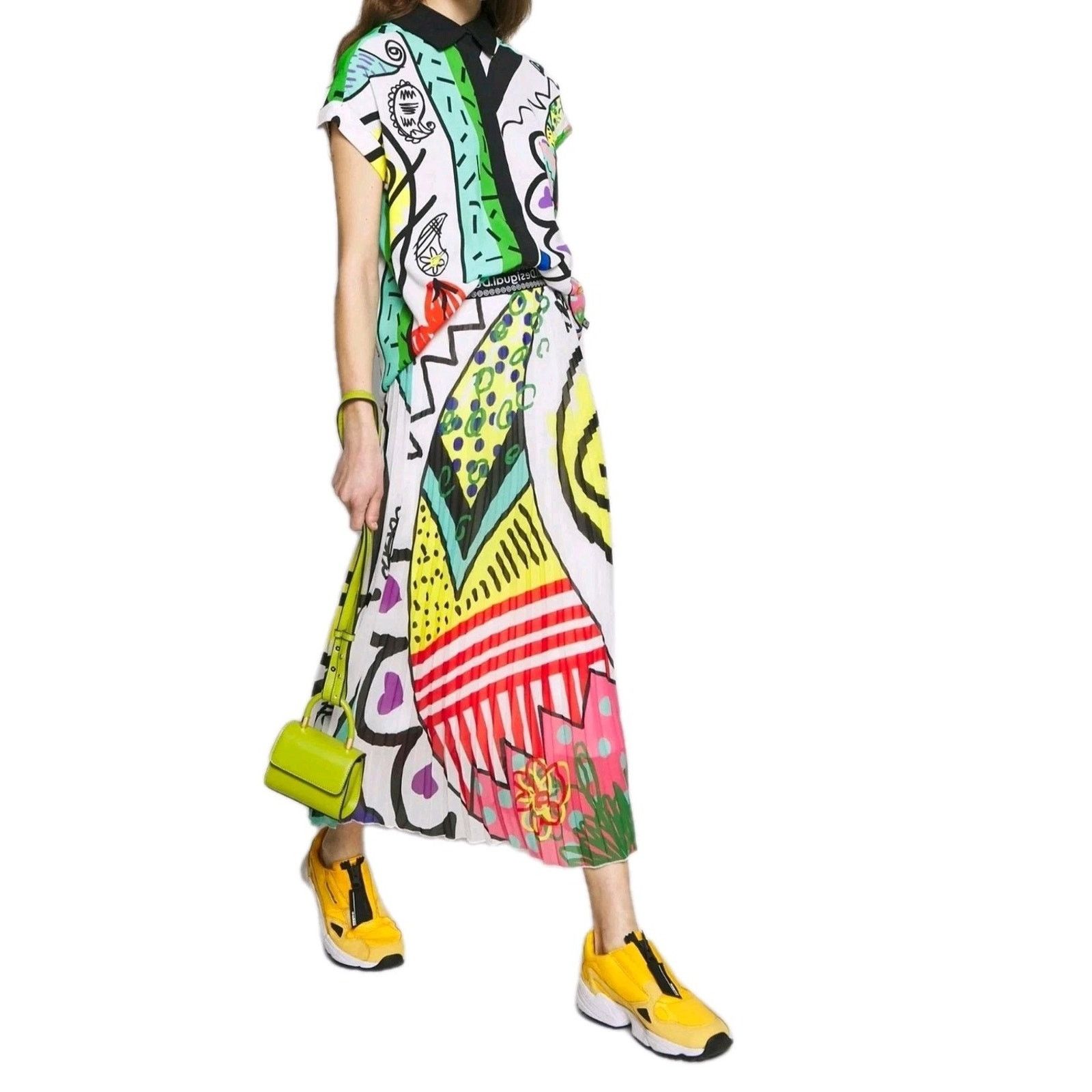Desigual Desigual Women's Midi Multicolor Skirt Size 36 USA 8 Size 30" / US 8 / IT 44 - 3 Thumbnail