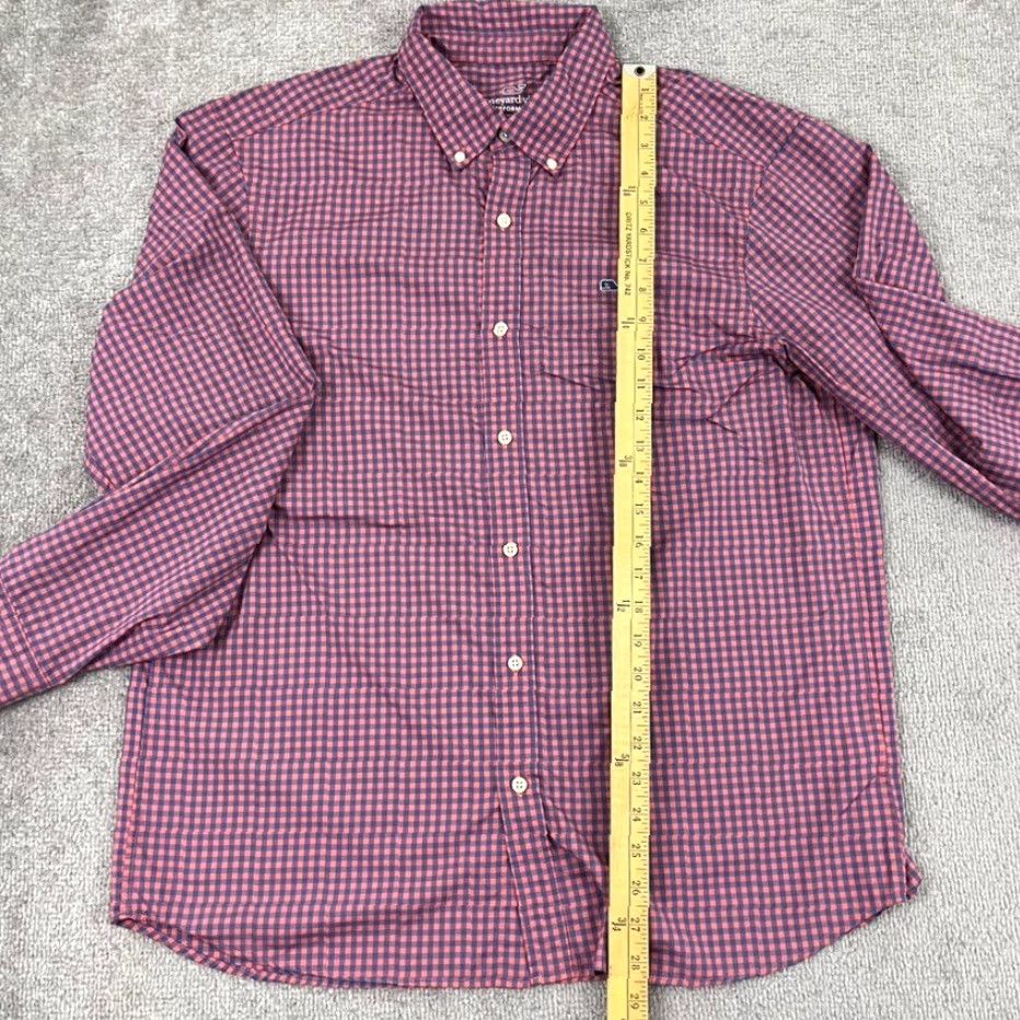 Vineyard Vines Vineyard Vines Shirt Mens Large Pink Blue Check Performance Button-Down Preppy Size US L / EU 52-54 / 3 - 5 Thumbnail