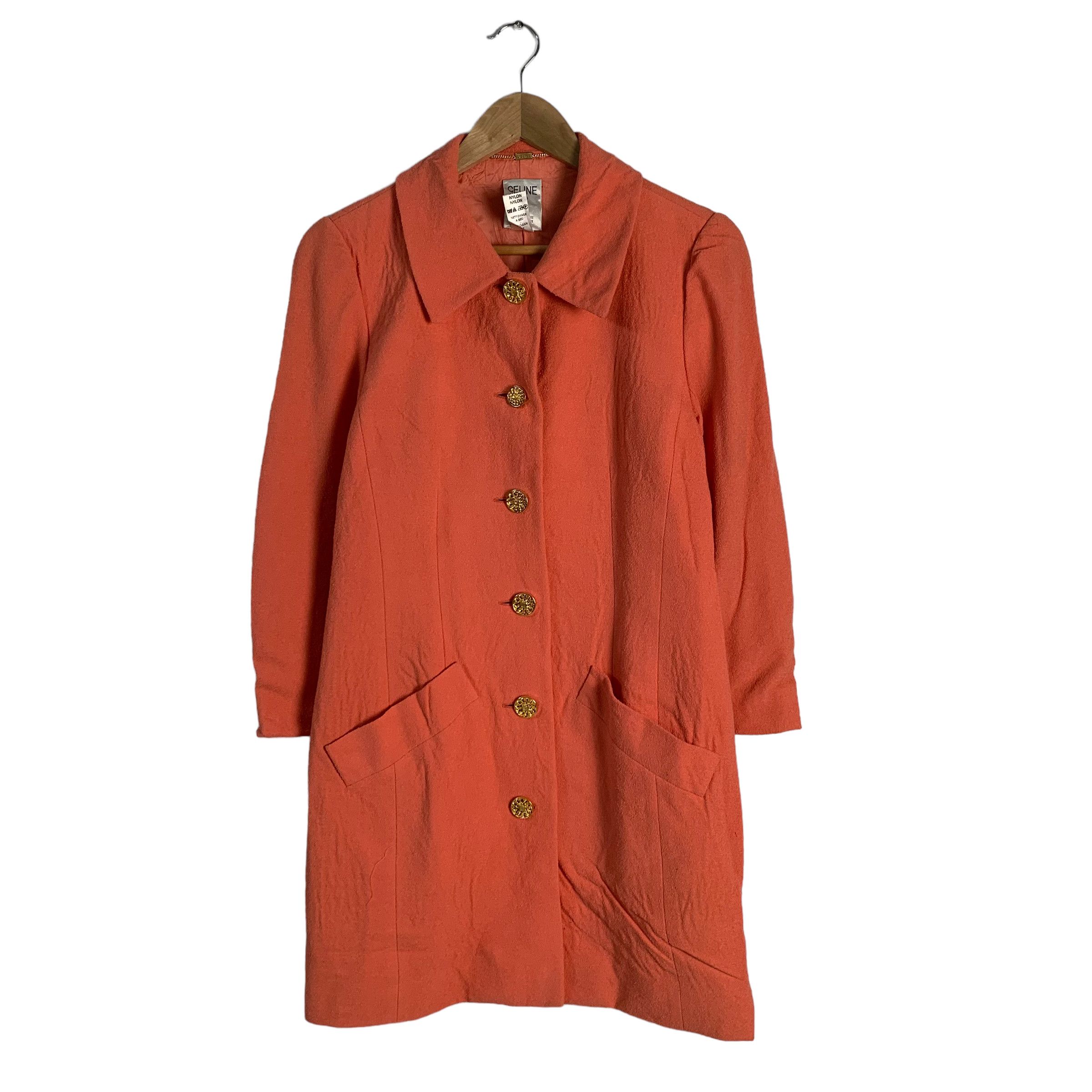 image of Celine Long Jacket in Orange, Women's (Size Small)