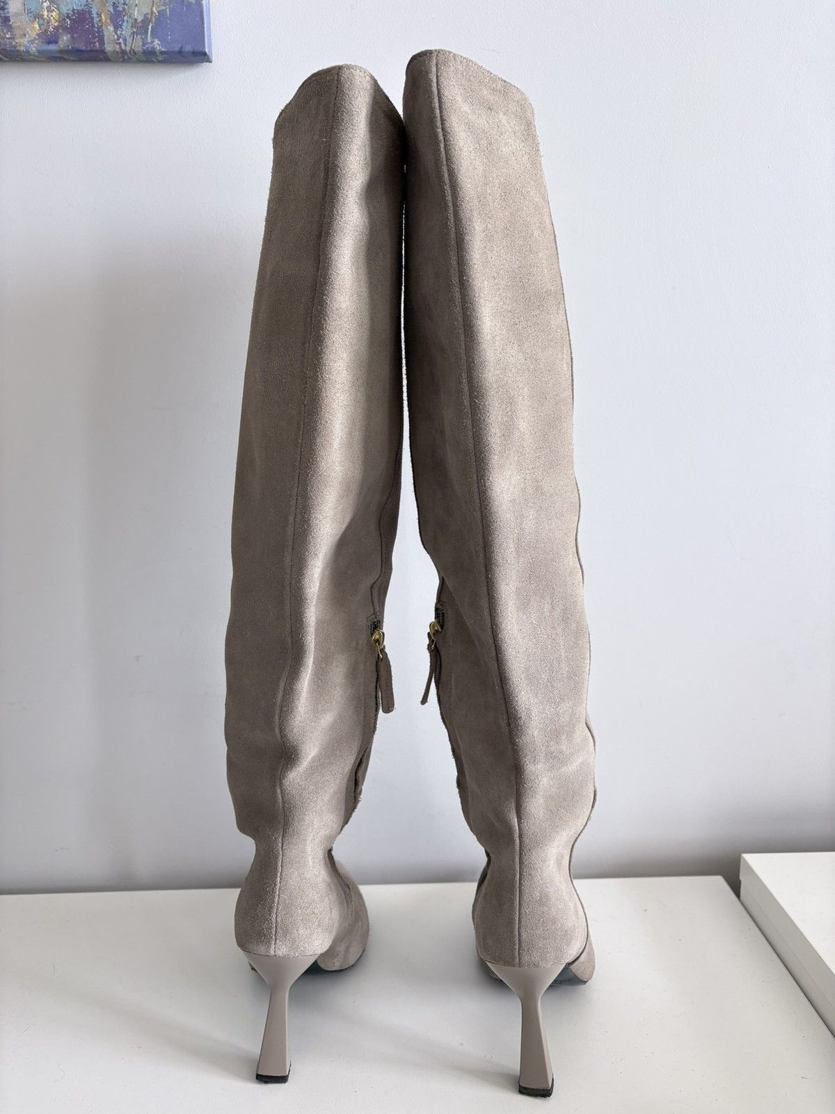 Patrizia Pepe Patrizia Pepe musketeer beige suede heeled boots size 37 Size US 7 / IT 37 - 7 Thumbnail
