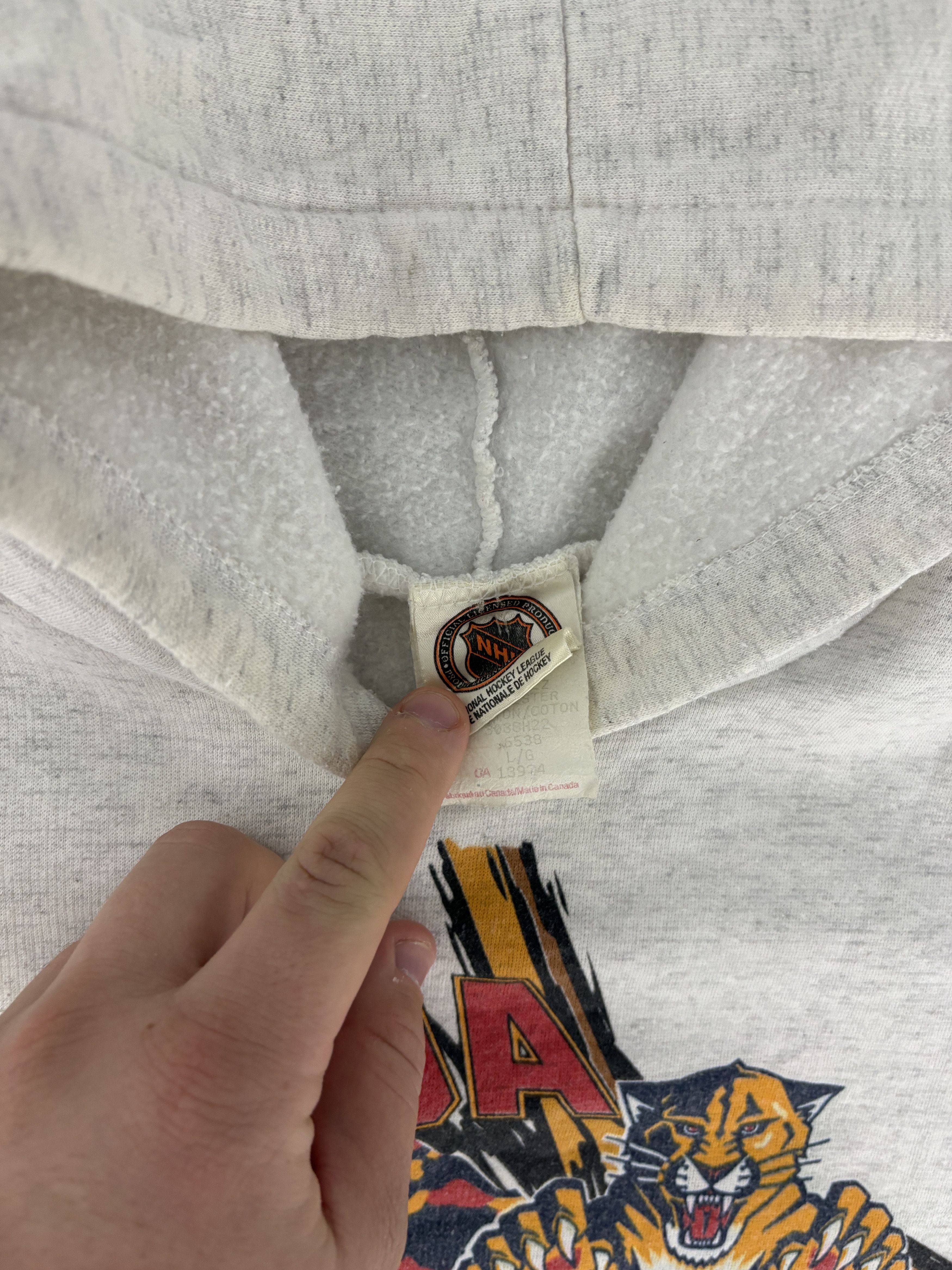 Vintage Florida Panthers Vintage Grey Hoodie Sweater Size US L / EU 52-54 / 3 - 7 Thumbnail