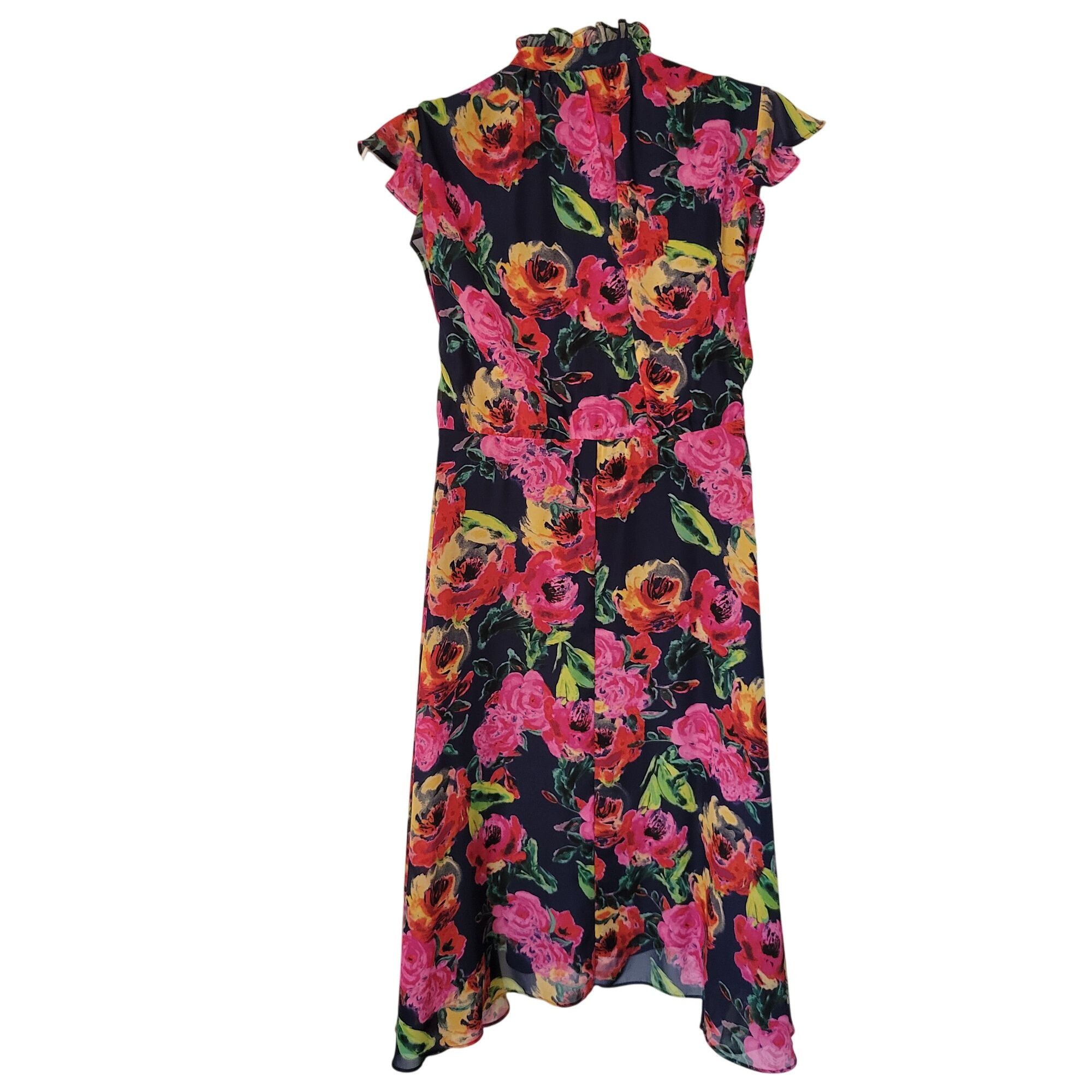 Other Julia Jordan Floral Dress 12 High Neck Modest A Line Midi Su Size XL / US 12-14 / IT 48-50 - 3 Thumbnail