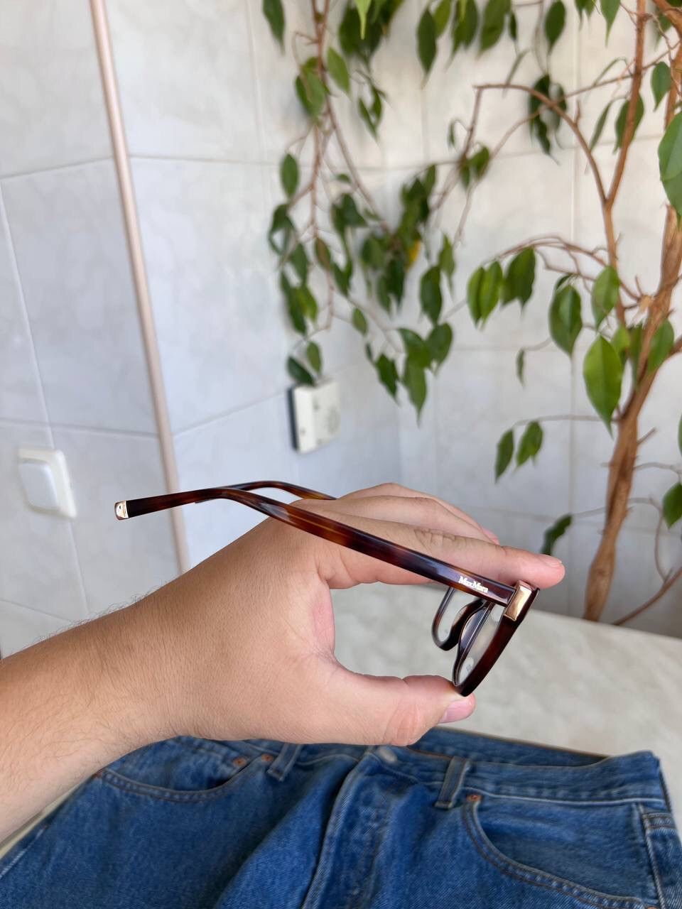 Designer × Vintage Max Mara '00s Double Logo Square Brown Frame Glasses Eyewear Size ONE SIZE - 9 Thumbnail