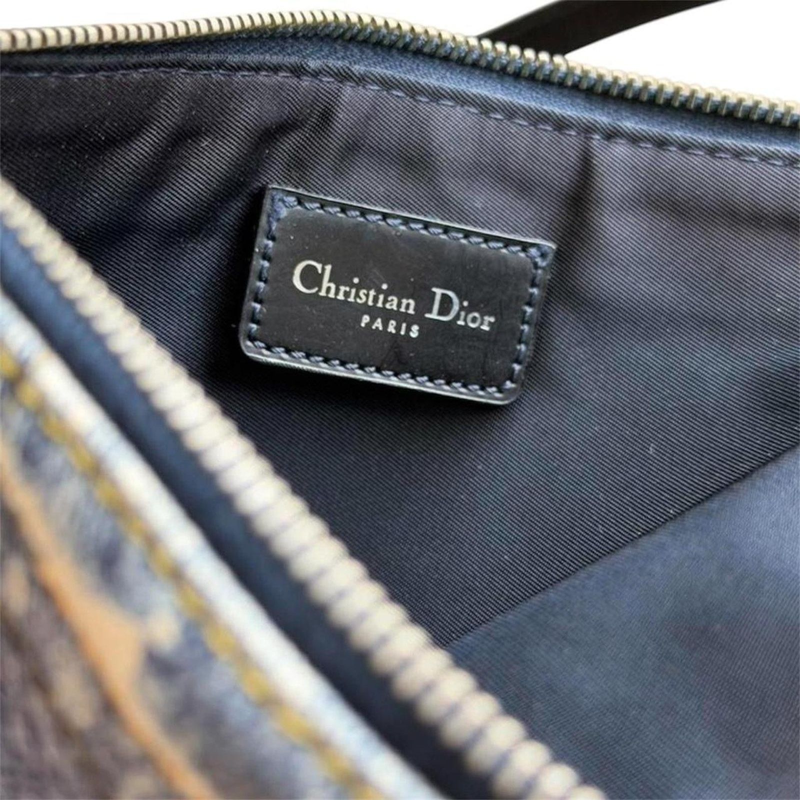 Dior Christian Dior Saddle Pouch Denim Print Blue Black Y2K Size ONE SIZE - 7 Thumbnail