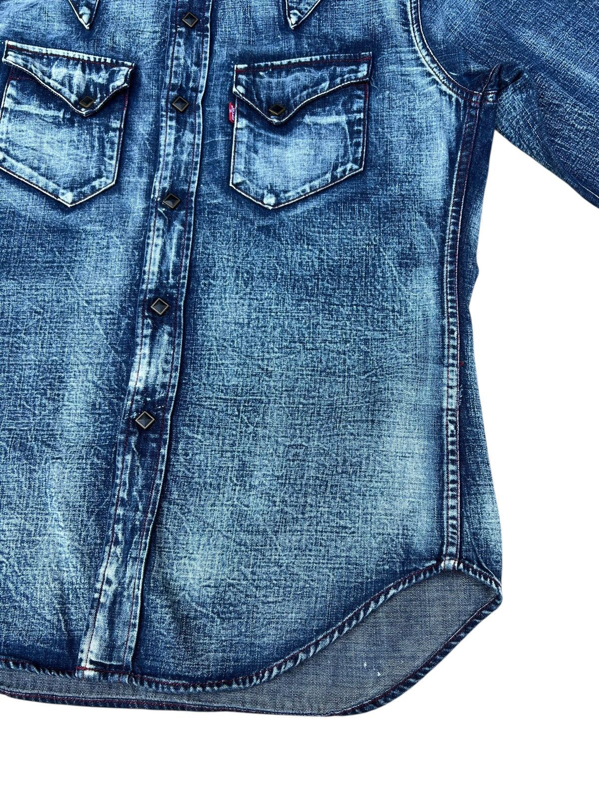 Levi's 2001 Levi’s Red Tab Slim Denim Western Shirt Snap Button Size US L / EU 52-54 / 3 - 12 Thumbnail