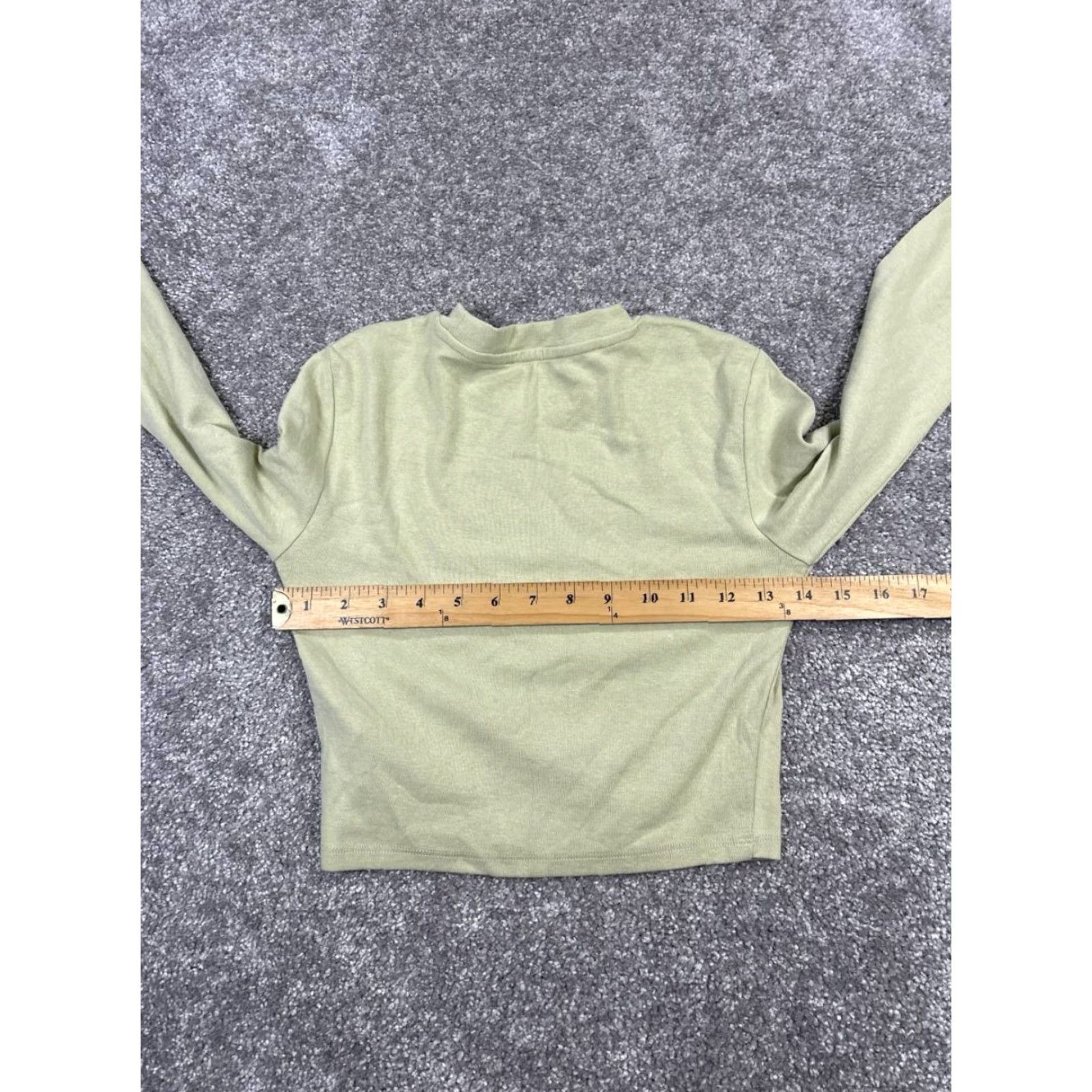 Zara Zara Shirt Womens Medium Green Cotton Blend Knit Crop Top Size M / US 6-8 / IT 42-44 - 5 Thumbnail