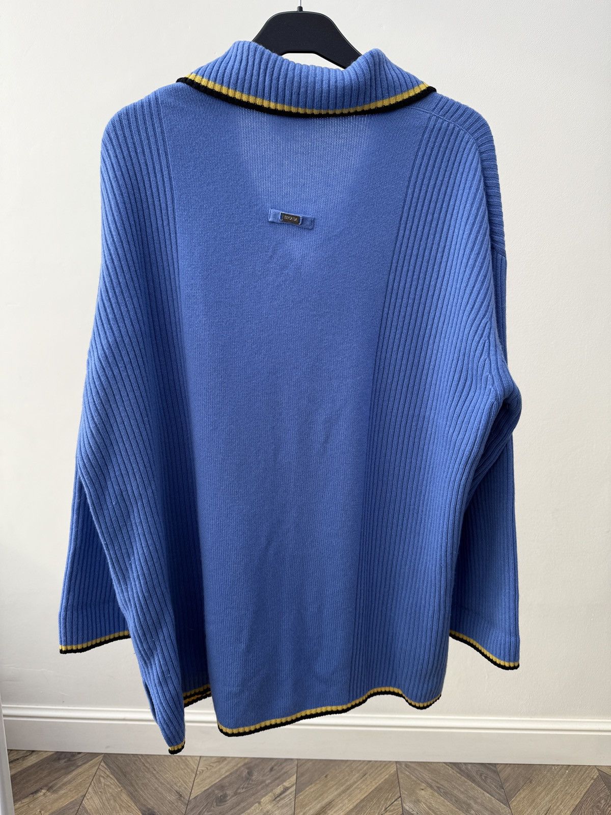 Escada Vintage ESCADA Blue Ribbed Knit Sweater Polo Collar Women Size M / US 6-8 / IT 42-44 - 9 Thumbnail