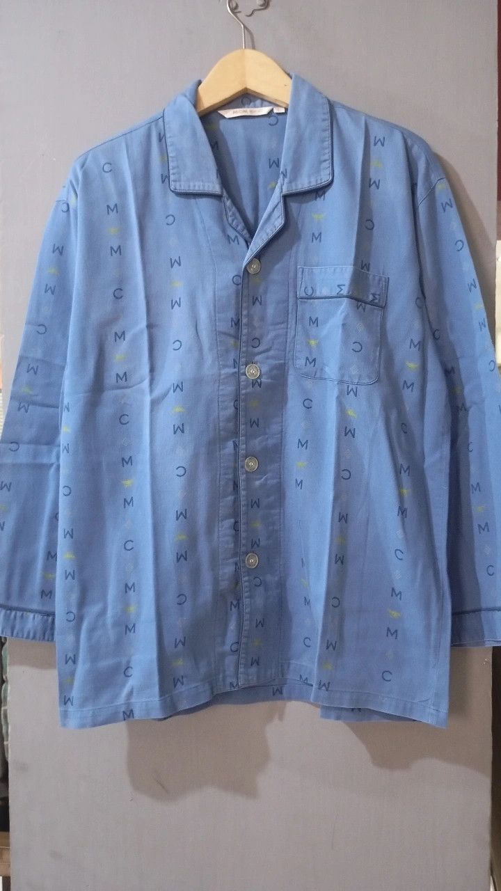 MCM MCM All-Over Logo Overshirt – Rare, Light Blue Pajama Style Size US L / EU 52-54 / 3 - 1 Thumbnail
