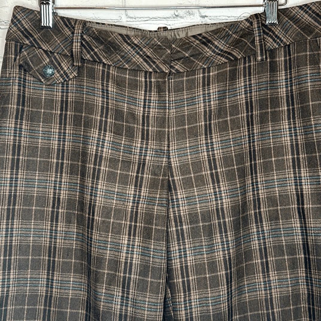 Trina Turk Trina Turk Womens Wide Leg Plaid Dress Pants size 12 Wool Blend Size 34" / US 12 / IT 48 - 2 Thumbnail