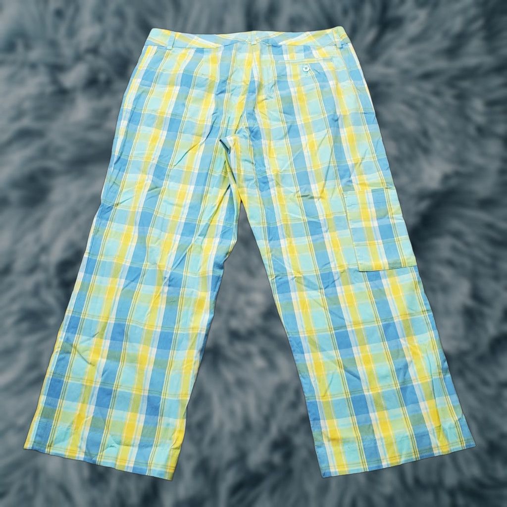 Lilly Pulitzer Lilly Pulitzer Womens Size 6 Multi Plaid Cargo Pants Spring Resort High Waisted Casual Knit Cotton Pockets Cargo Mens? Size 28" / US 6 / IT 42 - 1 Thumbnail