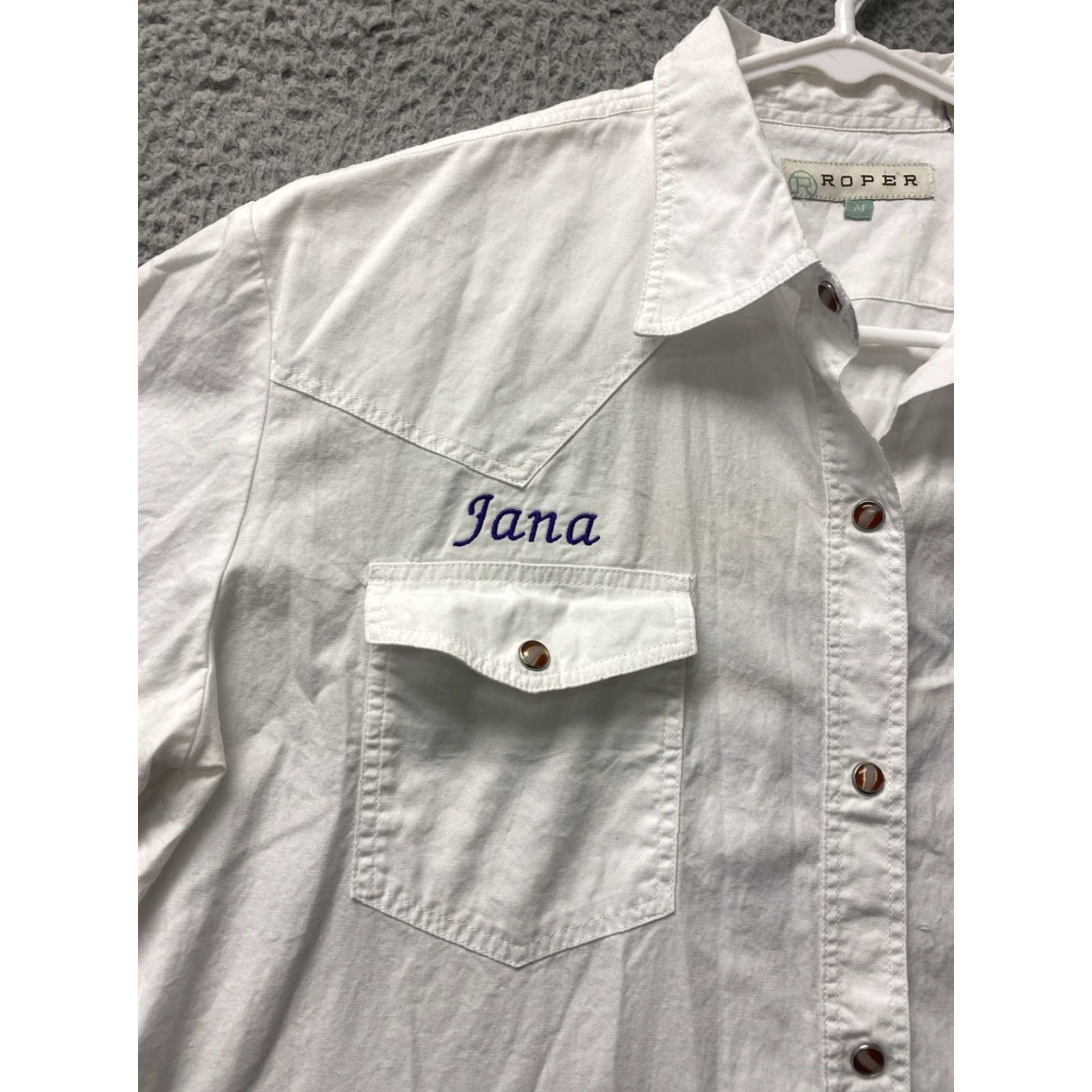 Roper VINTAGE Roper Men's Dress Shirt Button Up White 100% Cotton Long Sleeve Business Workwear Medical Nurse Size 40R - 2 Thumbnail
