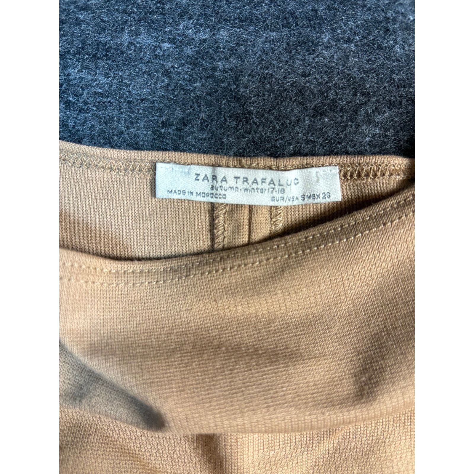 Zara Zara Trafaluc Beige Ribbed Midi Bodycon Dress Size S / US 4 / IT 40 - 4 Thumbnail