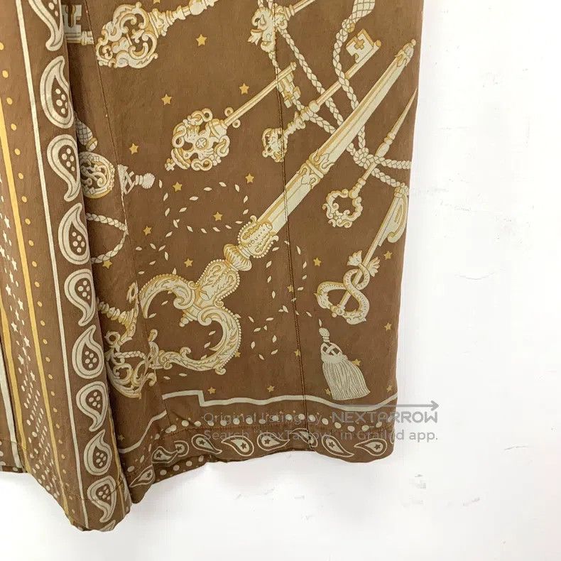 Hermes Hermes Brown Silk Polka Dot Printed Pleated Skirt Size 24" / US 00 / IT 34 - 5 Thumbnail