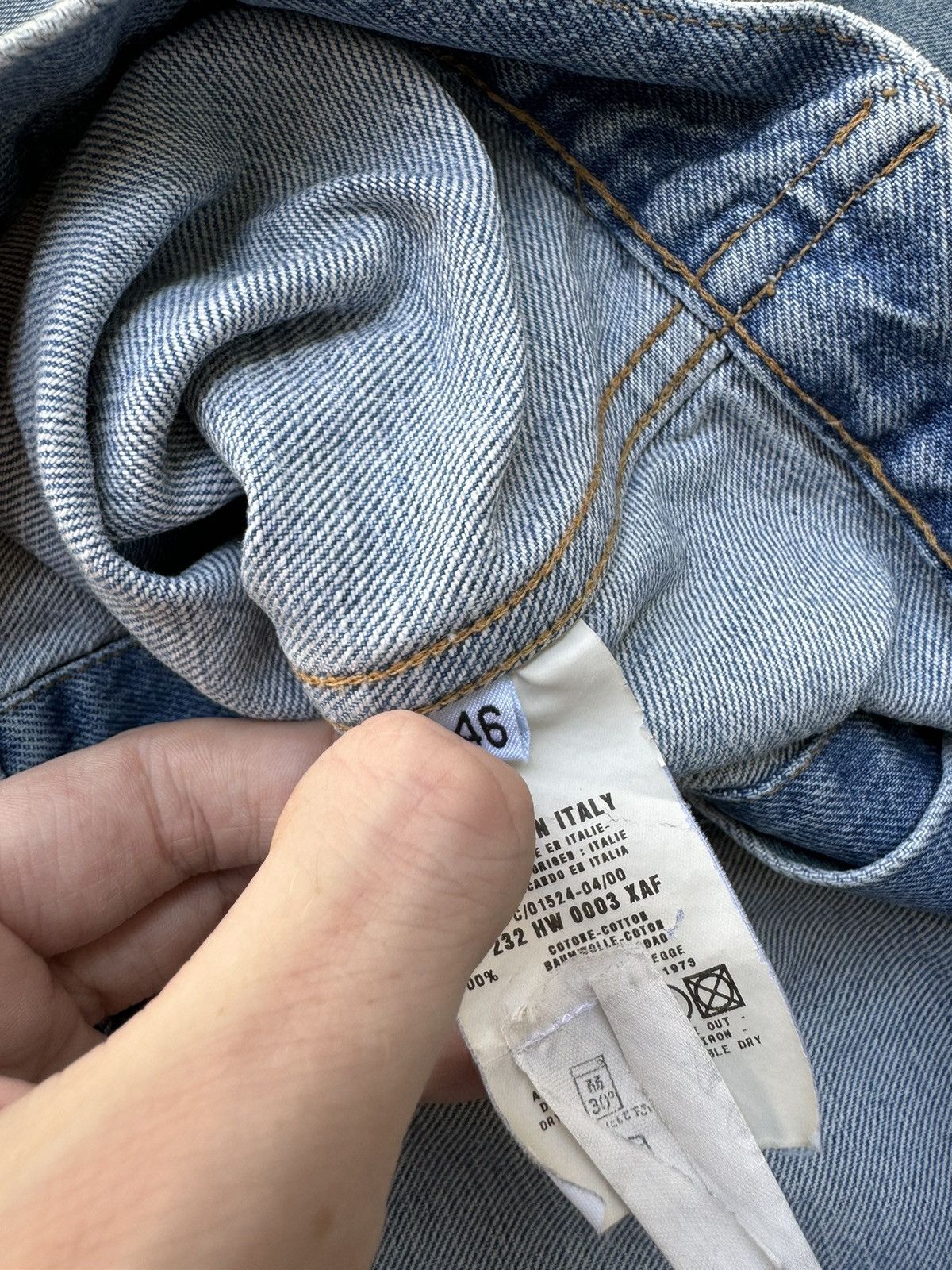 Helmut Lang Helmut Lang 2000 Type I One Pocket Sanded Blue Denim Jacket Size US S / EU 44-46 / 1 - 11 Thumbnail