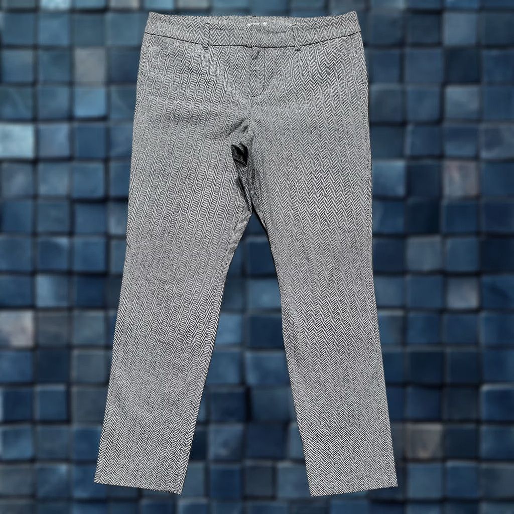 Old Navy Old Navy Pixie Ankle Pants Womens 14 Black White Houndstooth Print Heather Gray Shirt Size 36" / US 14 / IT 50 - 1 Thumbnail