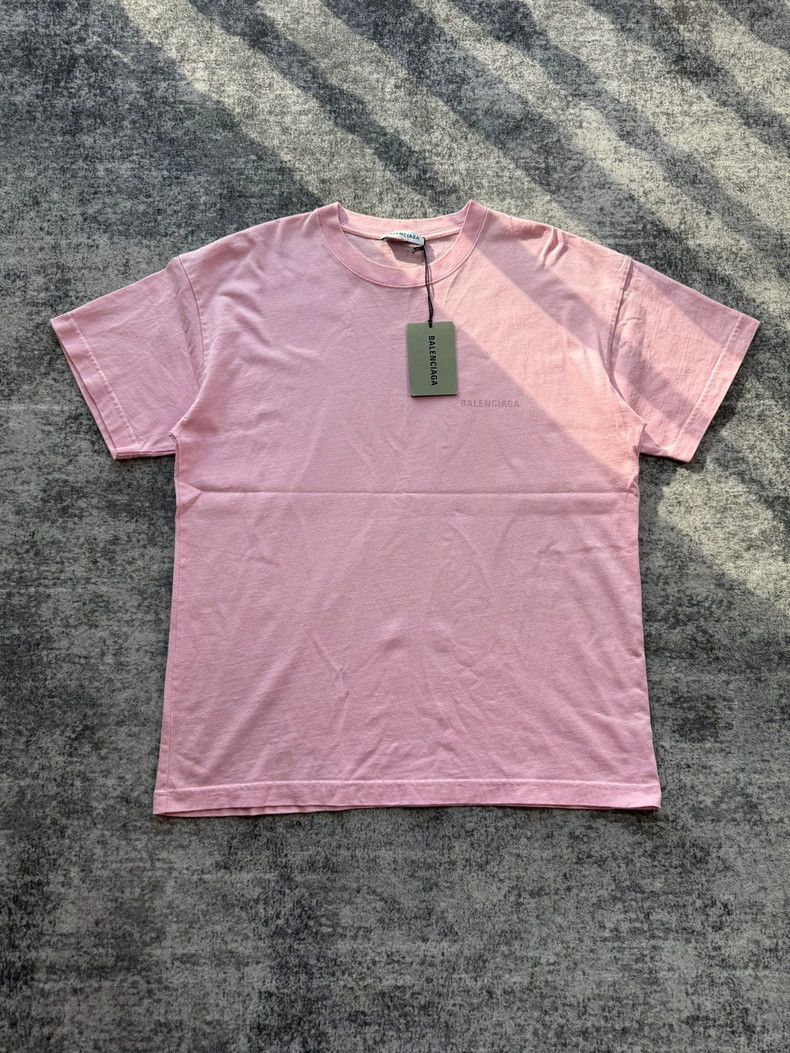 Balenciaga Pink front and back logo short-sleeve