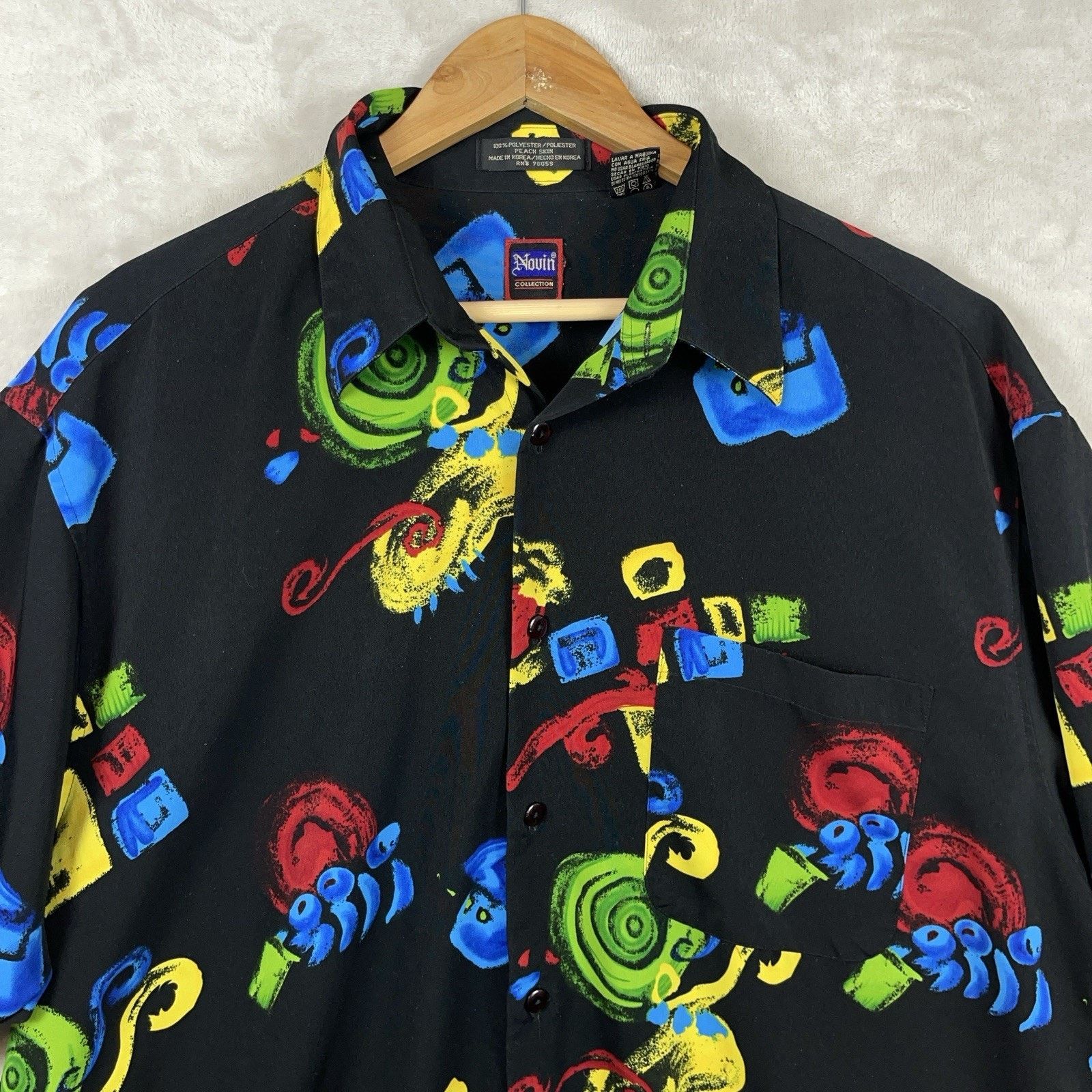 Other Vintage 90s Novin Collection Peach Skin Shirt XL Abstract Size US XL / EU 56 / 4 - 1 Thumbnail