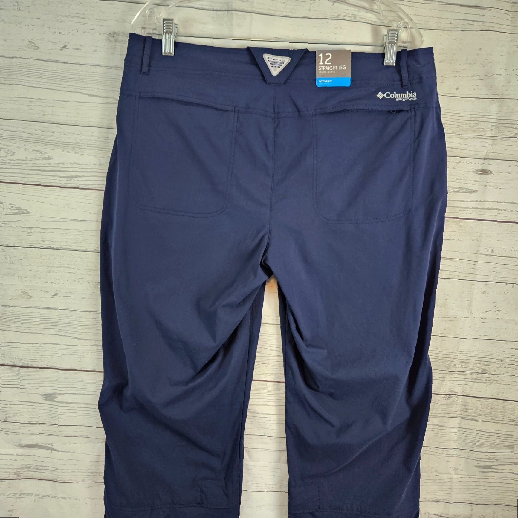 Vintage Columbia Womens Ultimate Break Wake Roll Up Pants Straight Leg Sz 12 Blue Casual Pant Size 34" / US 12 / IT 48 - 4 Thumbnail