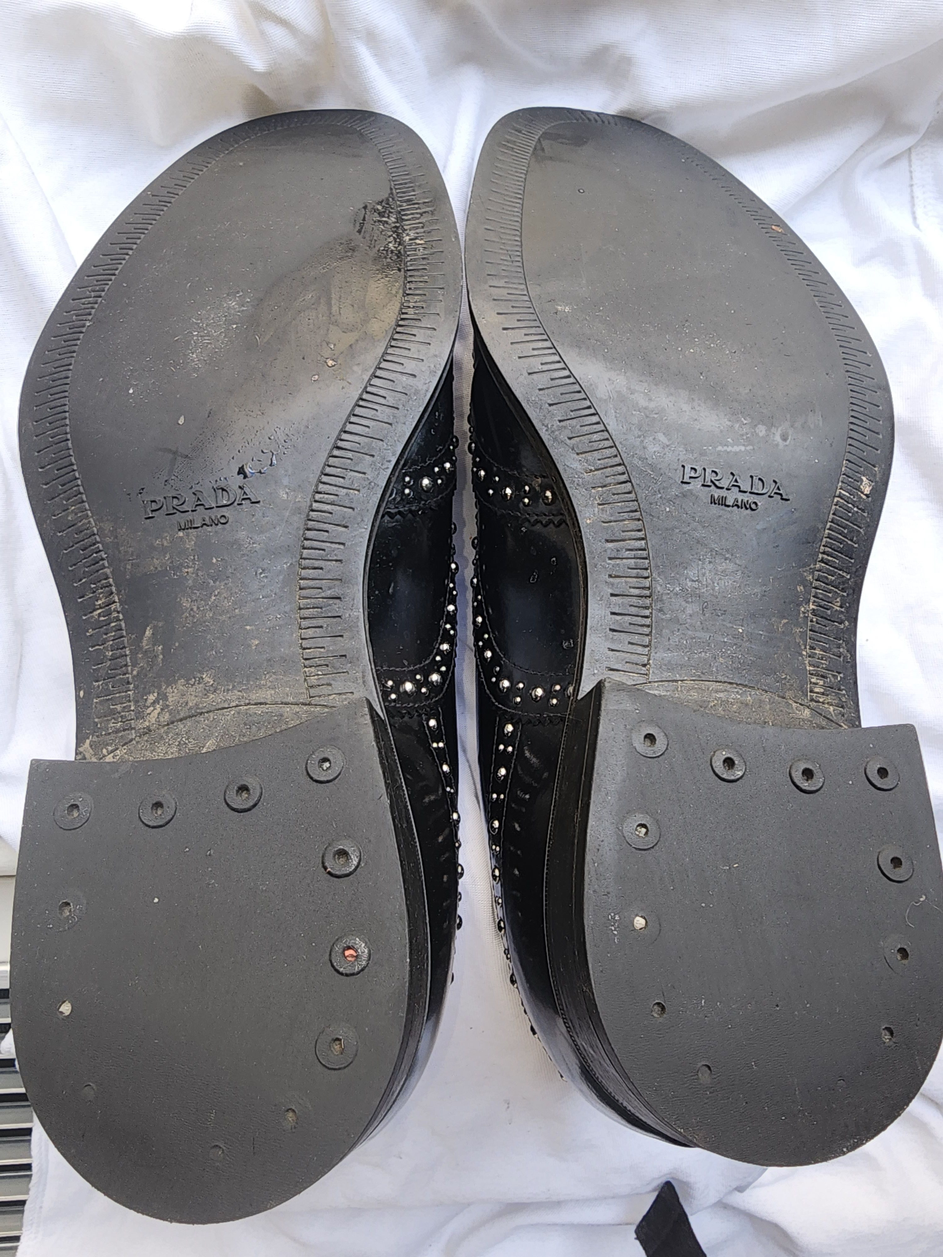 Prada PRADA STUDDED BROGUES BLACK LEATHER 8.5-9 Size US 8.5 / EU 41-42 - 7 Thumbnail