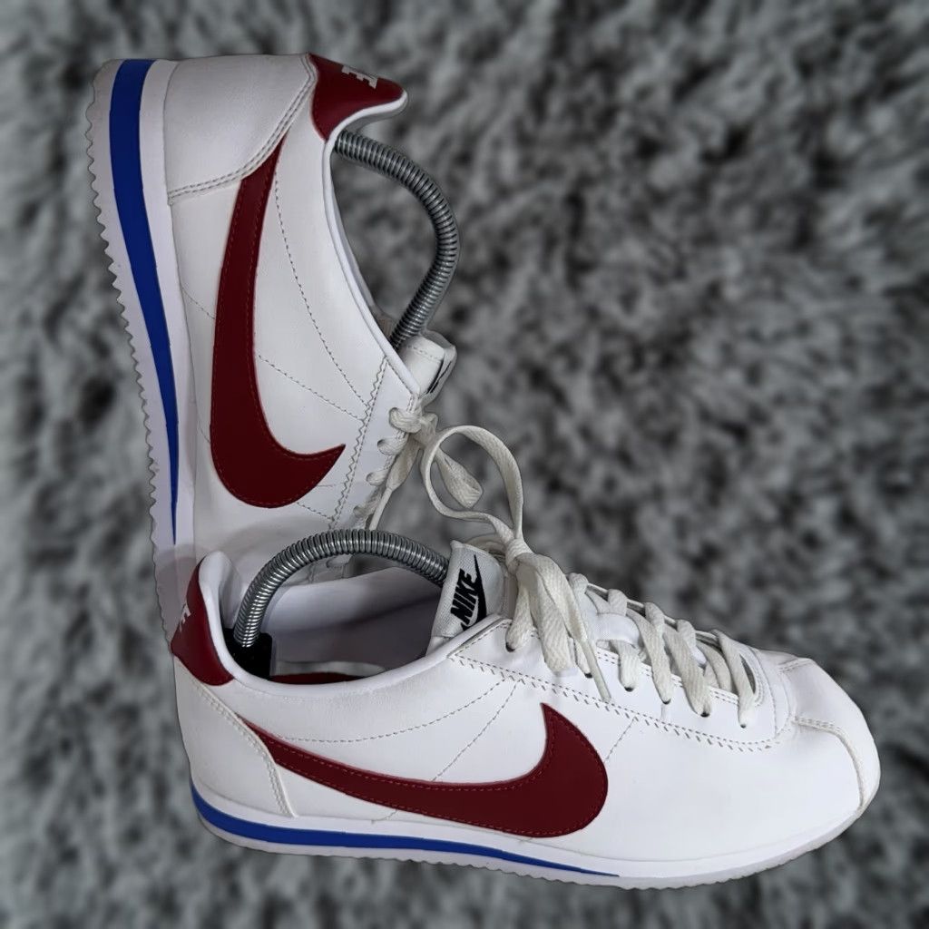 Nike Cortez Sneaker Women 10 White Red Leather Classic Forrest Gump 807471-103 Nike Cortez Shoes