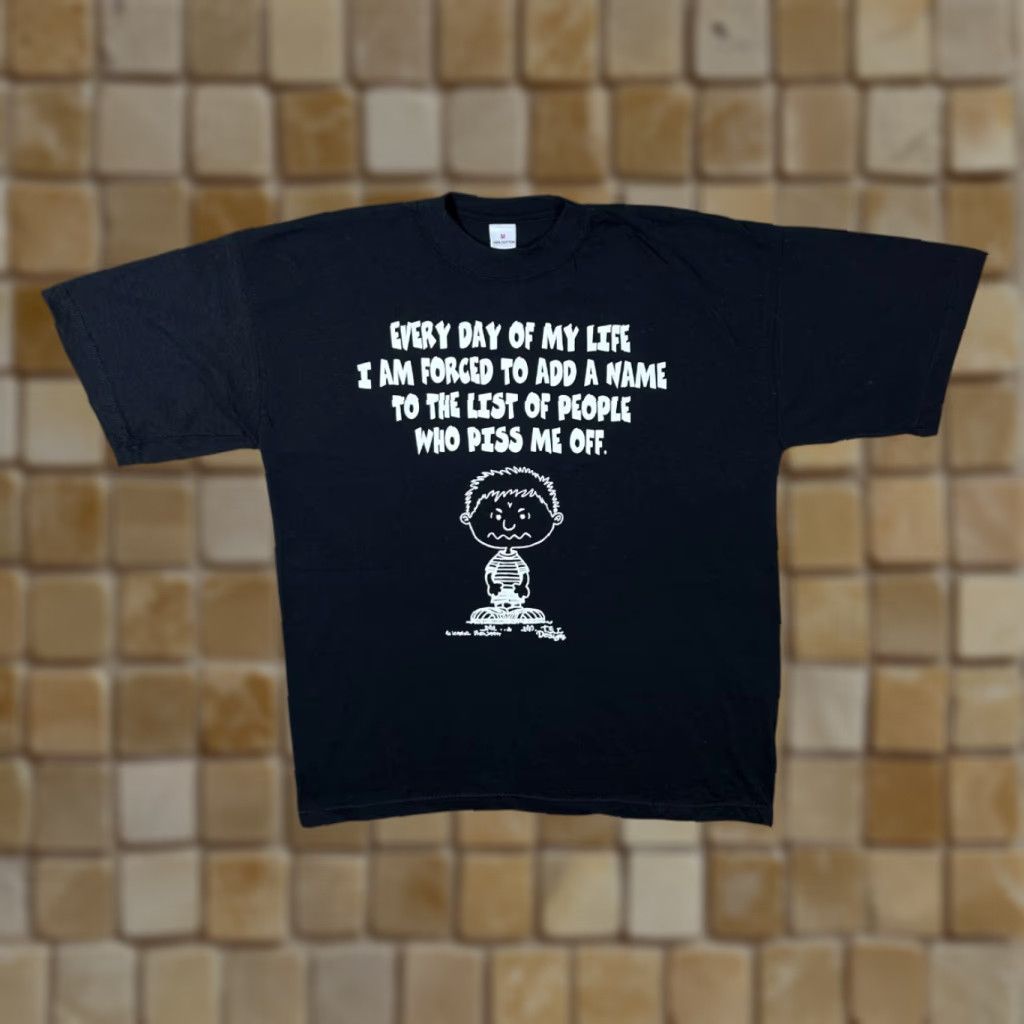 Vintage VINTAGE Novelty Cartoon Souvenir Graphic Black Short Sleeve T-Shirt M Mens Shirt XS? Size US M / EU 48-50 / 2 - 1 Thumbnail