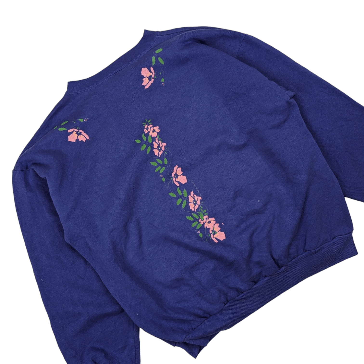 Vintage Vintage 90's COTTON GROOVE Paint Art Flower Sweatshirt Size US L / EU 52-54 / 3 - 8 Thumbnail