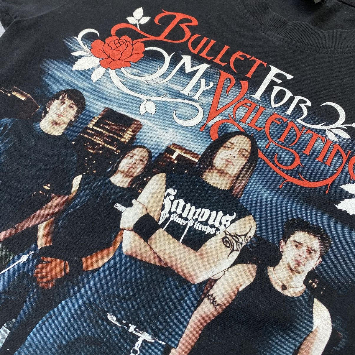 Band Tees × Vintage Vintage Bullet For My Valentine Overprinted band 90’s tee Size US S / EU 44-46 / 1 - 4 Thumbnail