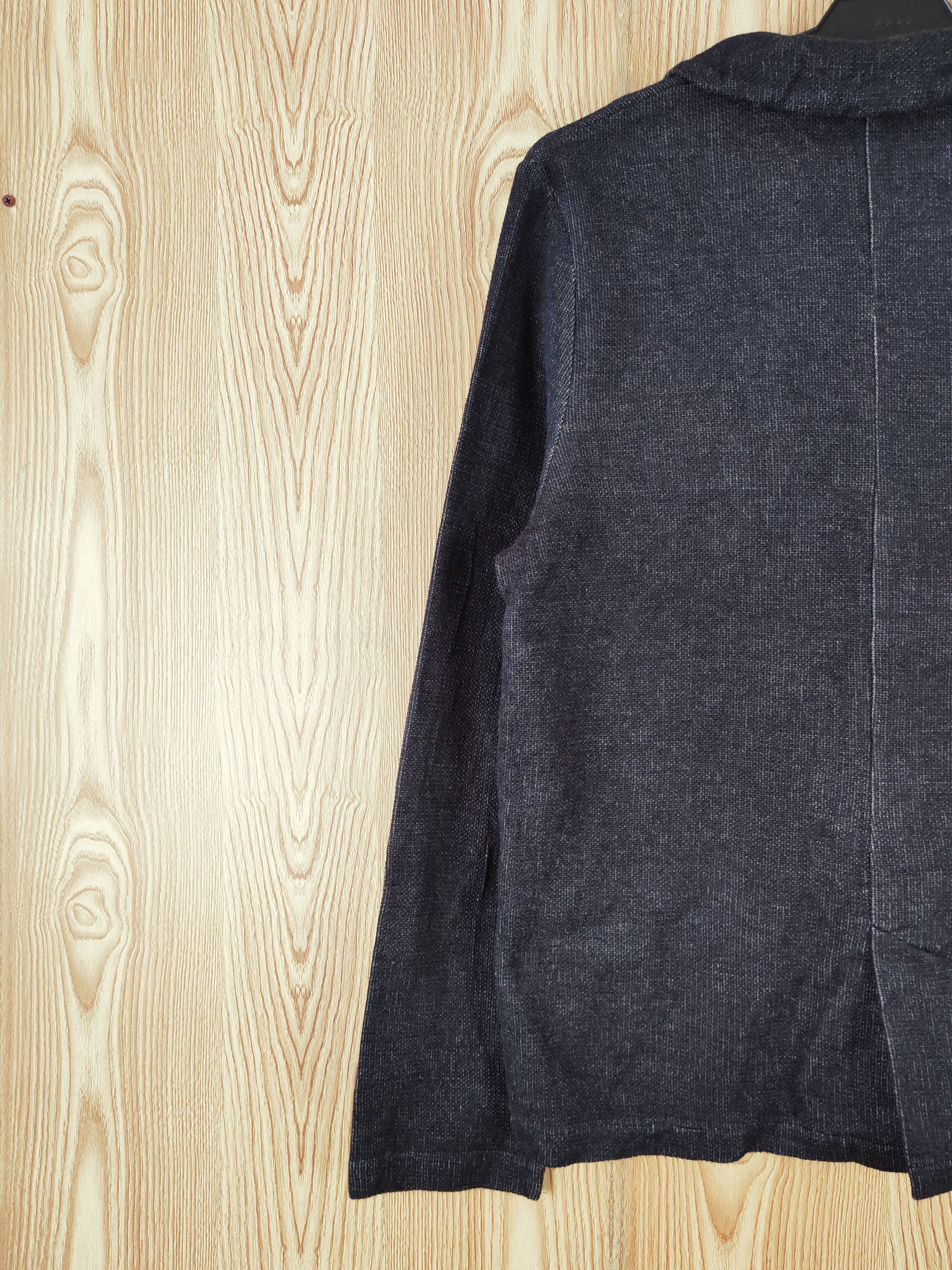 Homespun Knitwear Super Hakka Blue Black Knitwear cardigan blazer #W876 Size US M / EU 48-50 / 2 - 8 Thumbnail