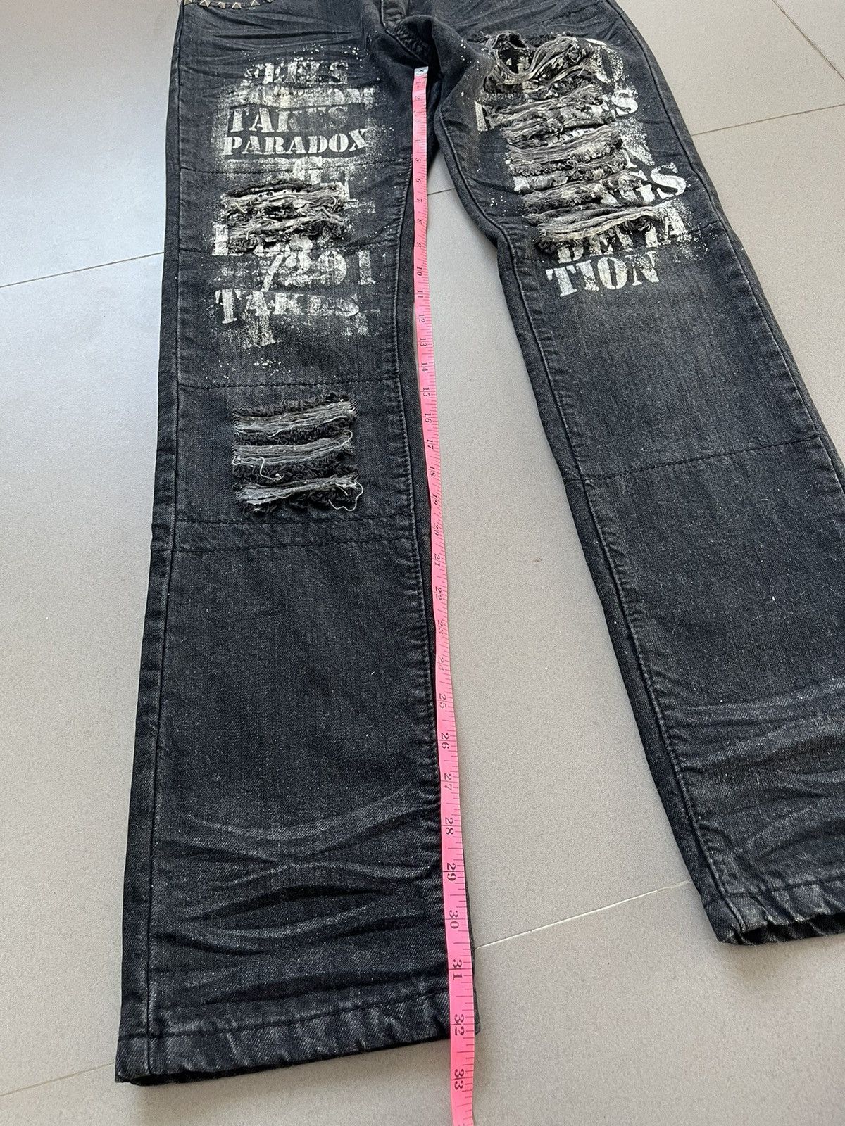 14th Addiction BERNINGS SHO SEDITIONARIES POEM DISTRESSED PUNK STYLE DENIM Size US 32 / EU 48 - 22 Thumbnail