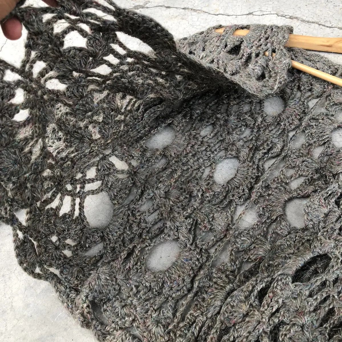 Japanese Brand 📌Sexy Unbranded Netting Crochet Knit Cardigan Patten Size S / US 4 / IT 40 - 6 Thumbnail