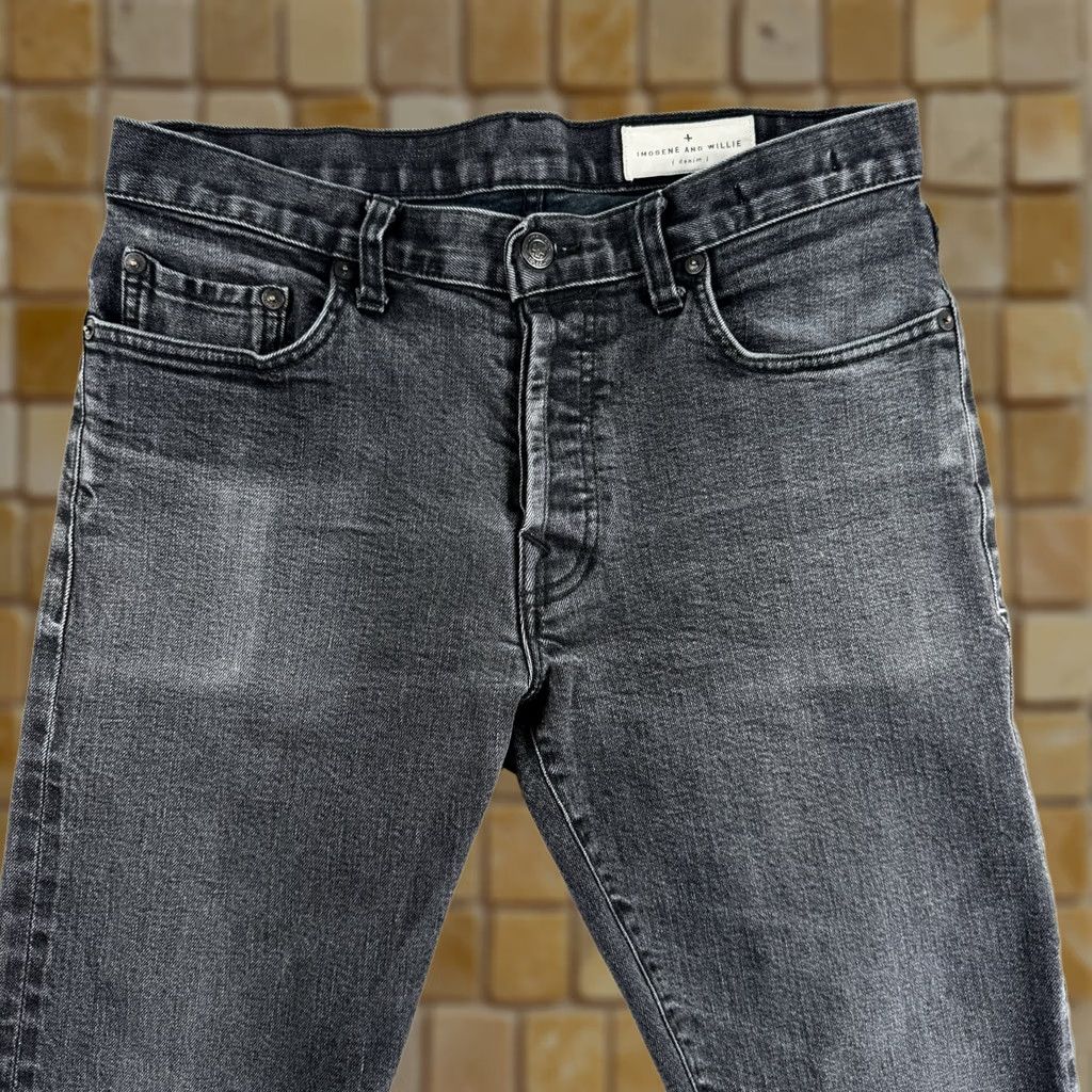 Imogene + Willie Imogene and Willie Barton Slim Jeans Mens Size 30 Black Selvedge Button Fly Slim Straight 5-Pocket Denim Inseam 28 Size US 30 / EU 46 - 1 Thumbnail