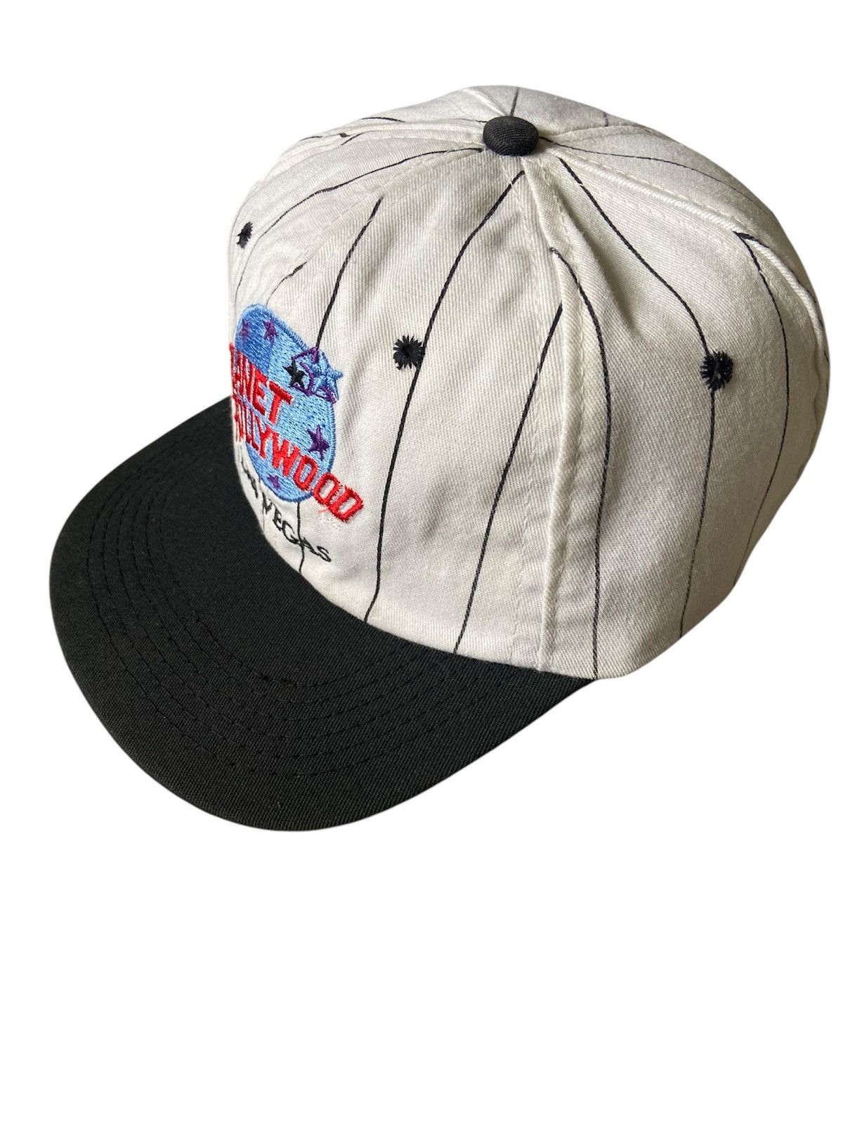 Planet Hollywood × Vintage Vintage 90s Planet Hollywood Las Vegas Pinstripe Hat Size ONE SIZE - 2 Thumbnail