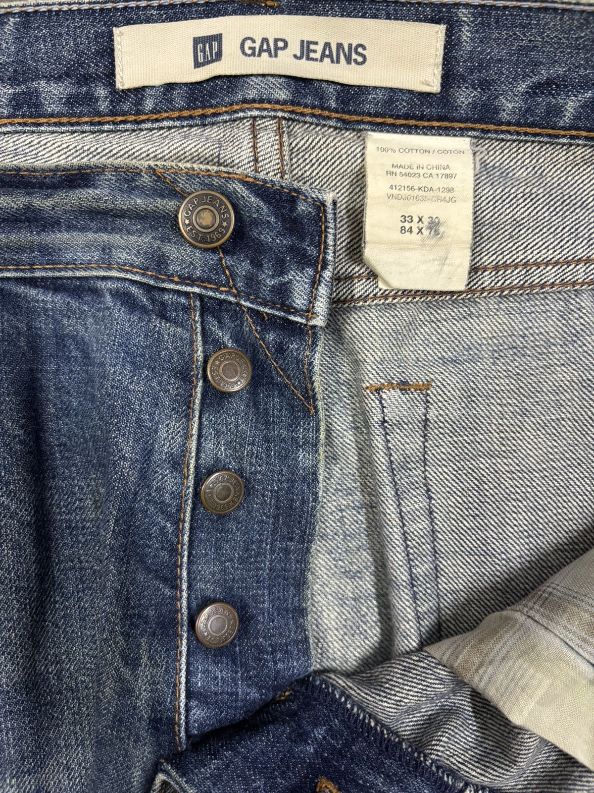 Gap Vintage Gap Blue Wash Loose Fit Distressed Grunge Jeans Size US 35 - 17 Thumbnail