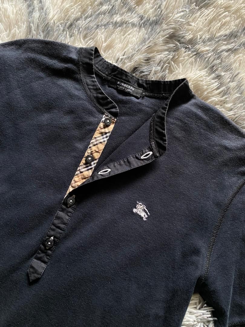 Burberry BURBERRY BLACK LABEL Henley neck T-shirt size 2 Size US S / EU 44-46 / 1 - 1 Thumbnail
