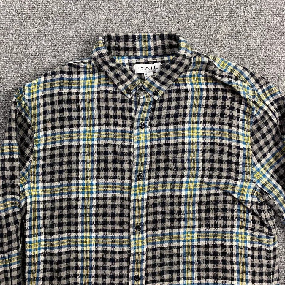 The Rail The Rail Shirt Men's Medium Check Button Down Flannel Cotton Size US M / EU 48-50 / 2 - 2 Thumbnail