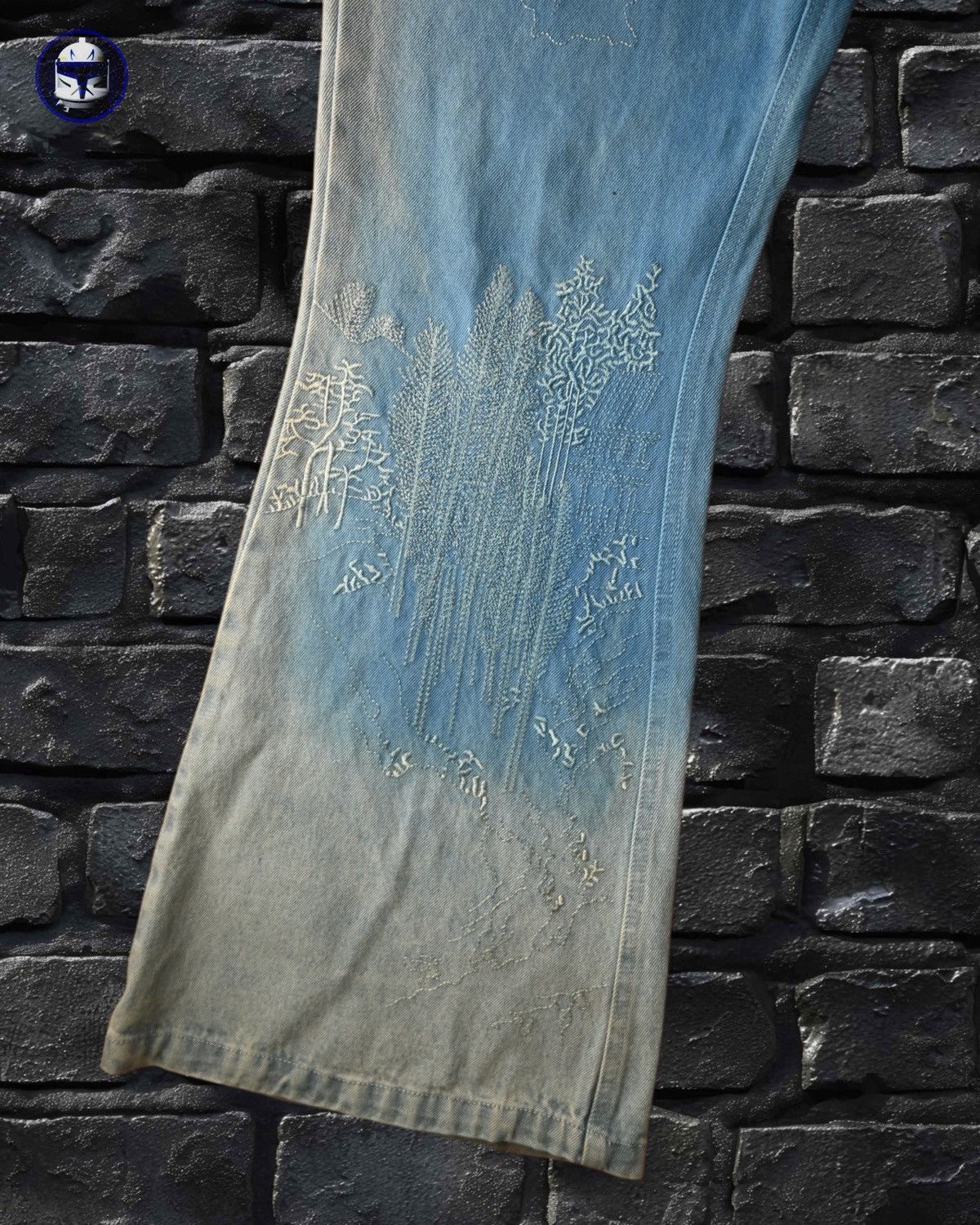 House of Errors House of Errors Woodblock Landscape Embroidered Flare Jeans Size US 30 / EU 46 - 3 Thumbnail