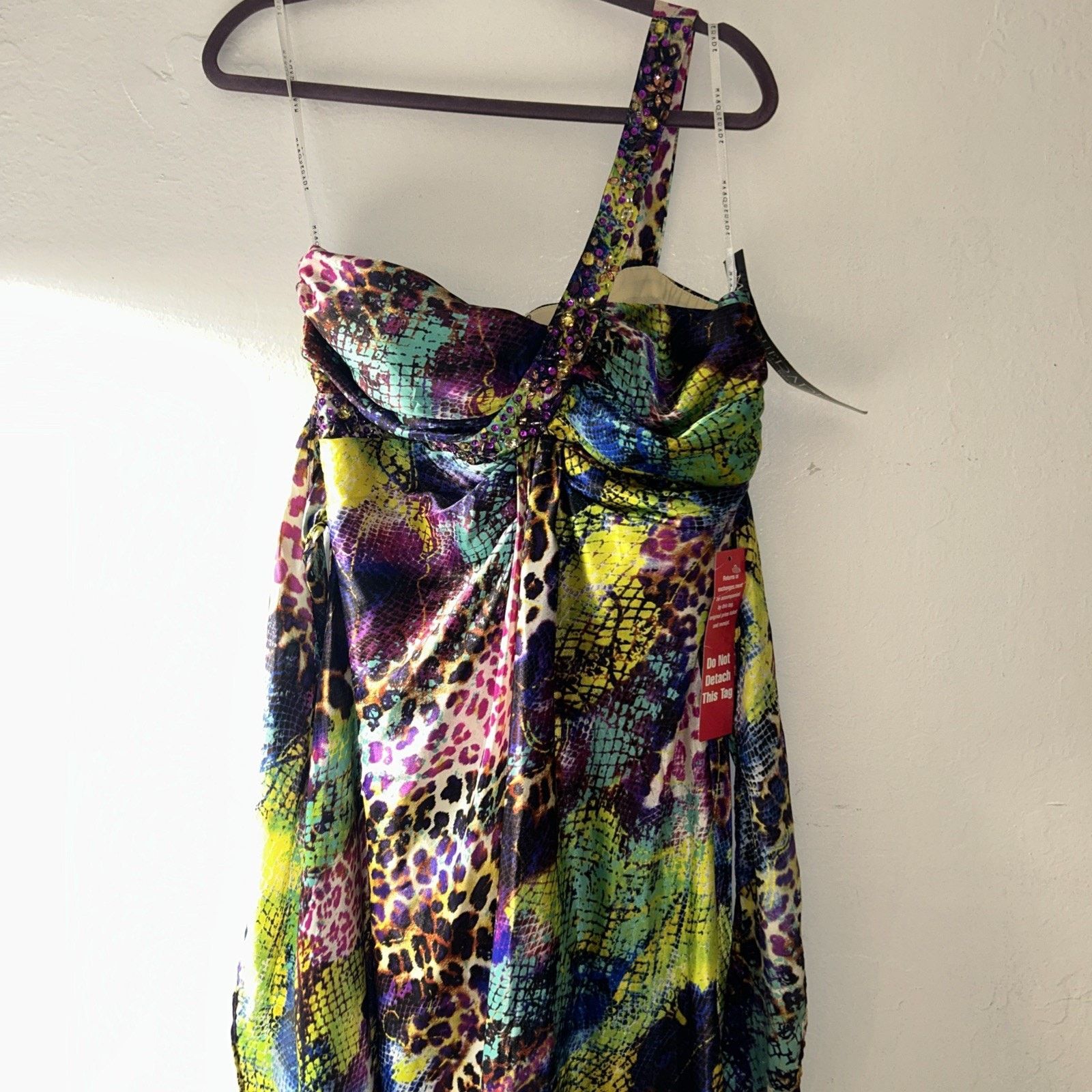 Forever 21 Masquerade Off The Shoulder Dress Womens 13 / 14 Embellished Size XL / US 12-14 / IT 48-50 - 2 Thumbnail