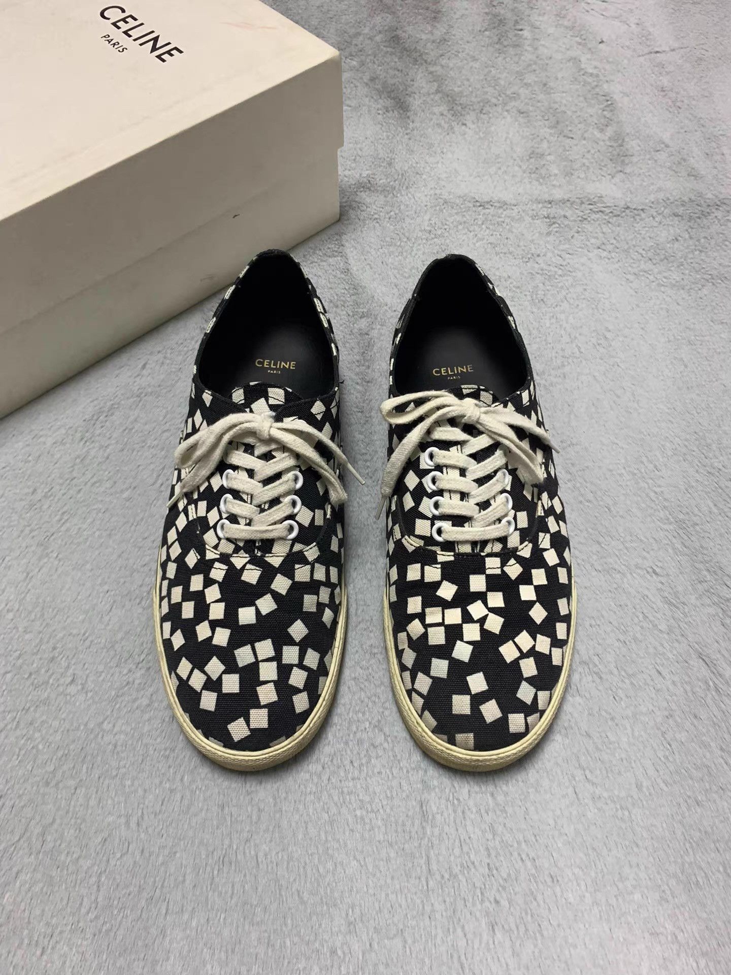 Celine Celine 21SS Black and White Checkered Sneakers Q12 Size US 8.5 / EU 41-42 - 1 Thumbnail