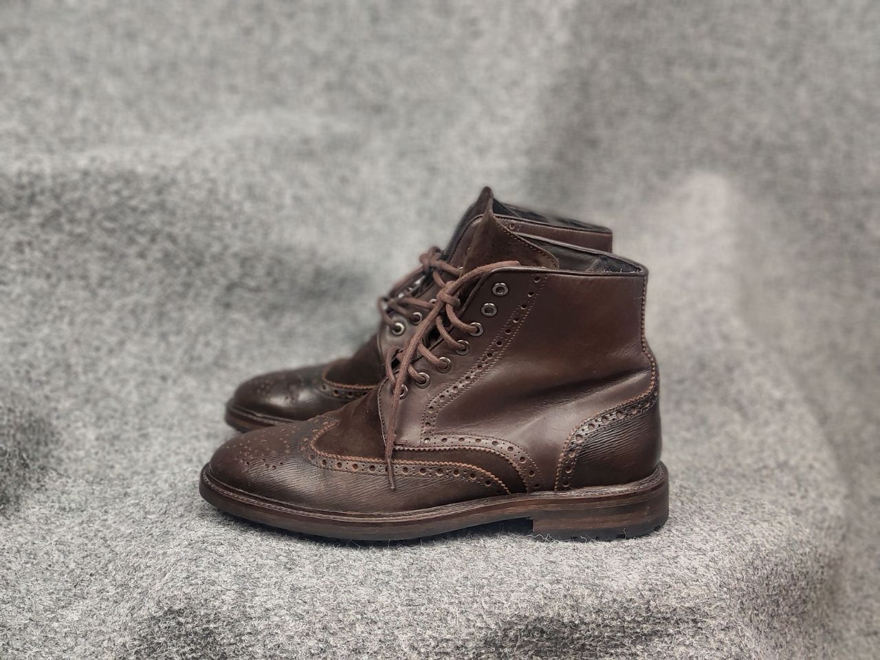 Hugo Boss orange Handmade Brown Leather brogue Ankle Boots