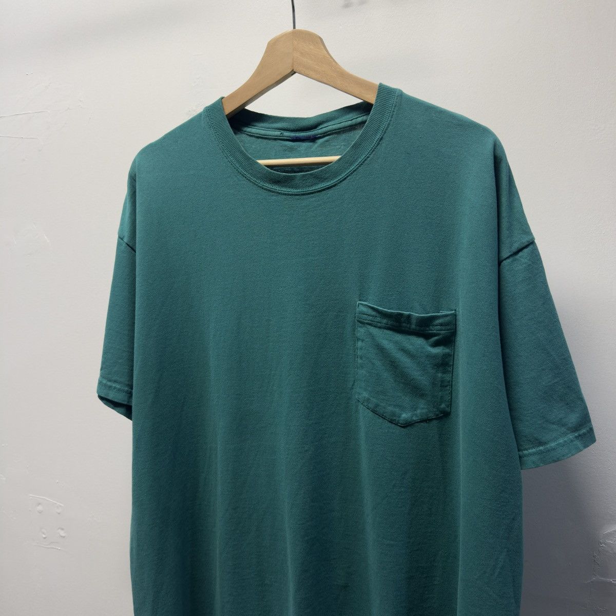 Vintage Faded Teal Blue Green Pocket Tee ERD Grunge Chrome Thrashed Size US XL / EU 56 / 4 - 3 Thumbnail