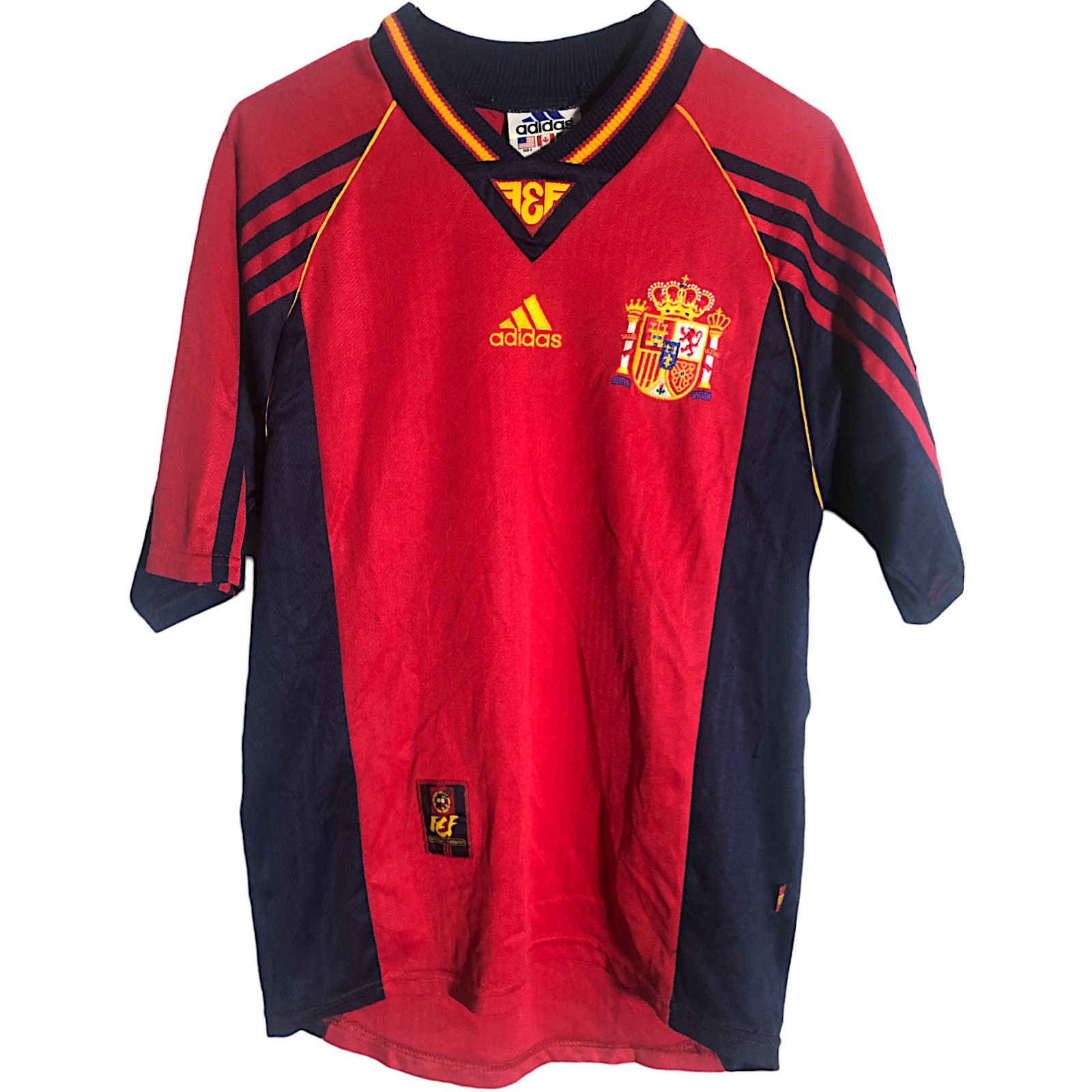 Adidas Spain 1998 Adidas FEF Home World Cup Soccer Jersey - Small Size US S / EU 44-46 / 1 - 1 Thumbnail