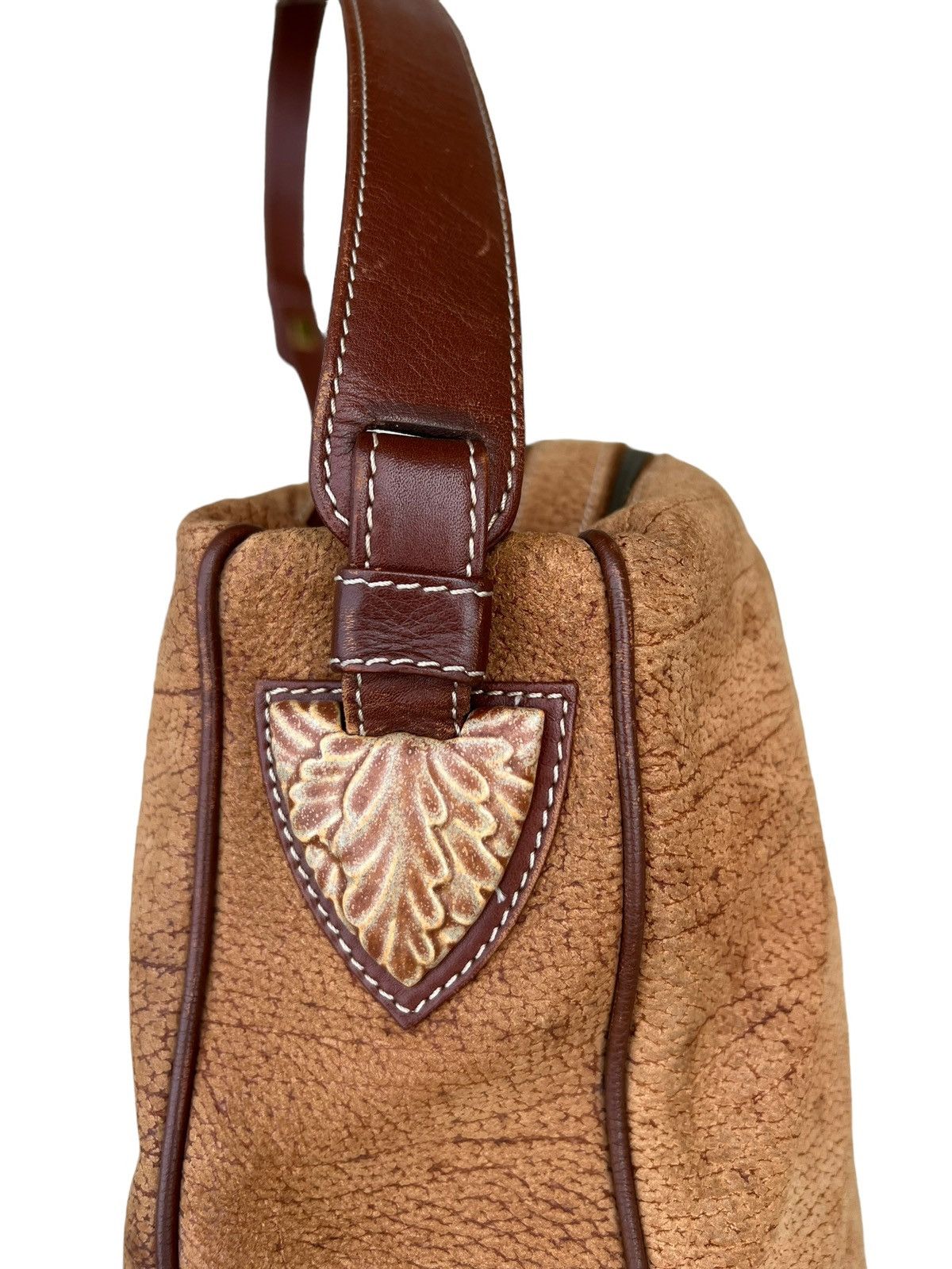 Leather Vintage LLADRO Stains Patina Huge Leather Bag Size ONE SIZE - 8 Thumbnail