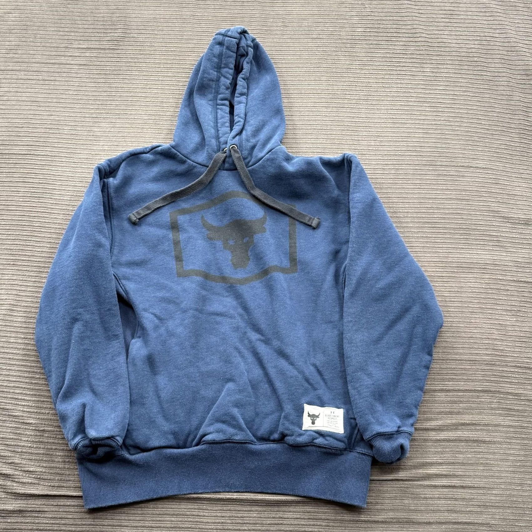 Under Armour VINTAGE Under Armour Project Rock Hoodie Mens Medium Blue Pullover Sweatshirt Gym Size US M / EU 48-50 / 2 - 2 Thumbnail