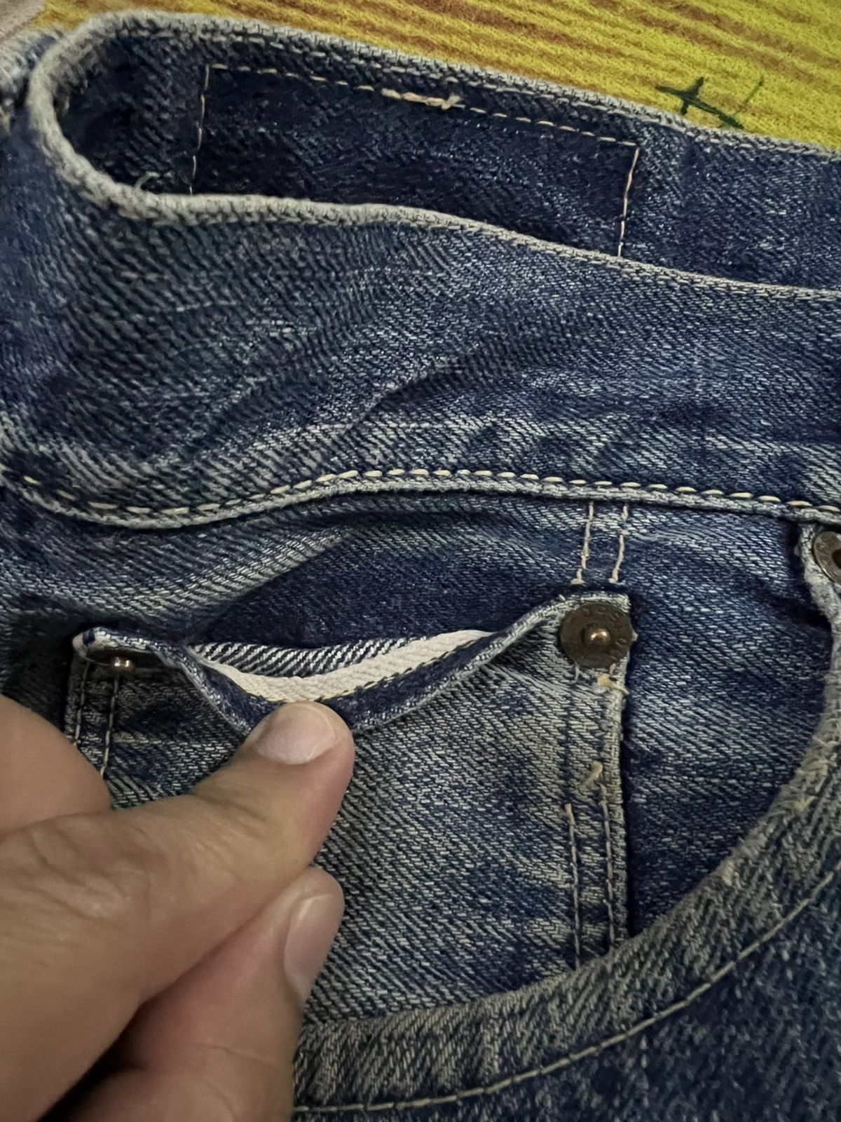 💥Vintage Orslow 105 Selvedge Mud Wash Jean